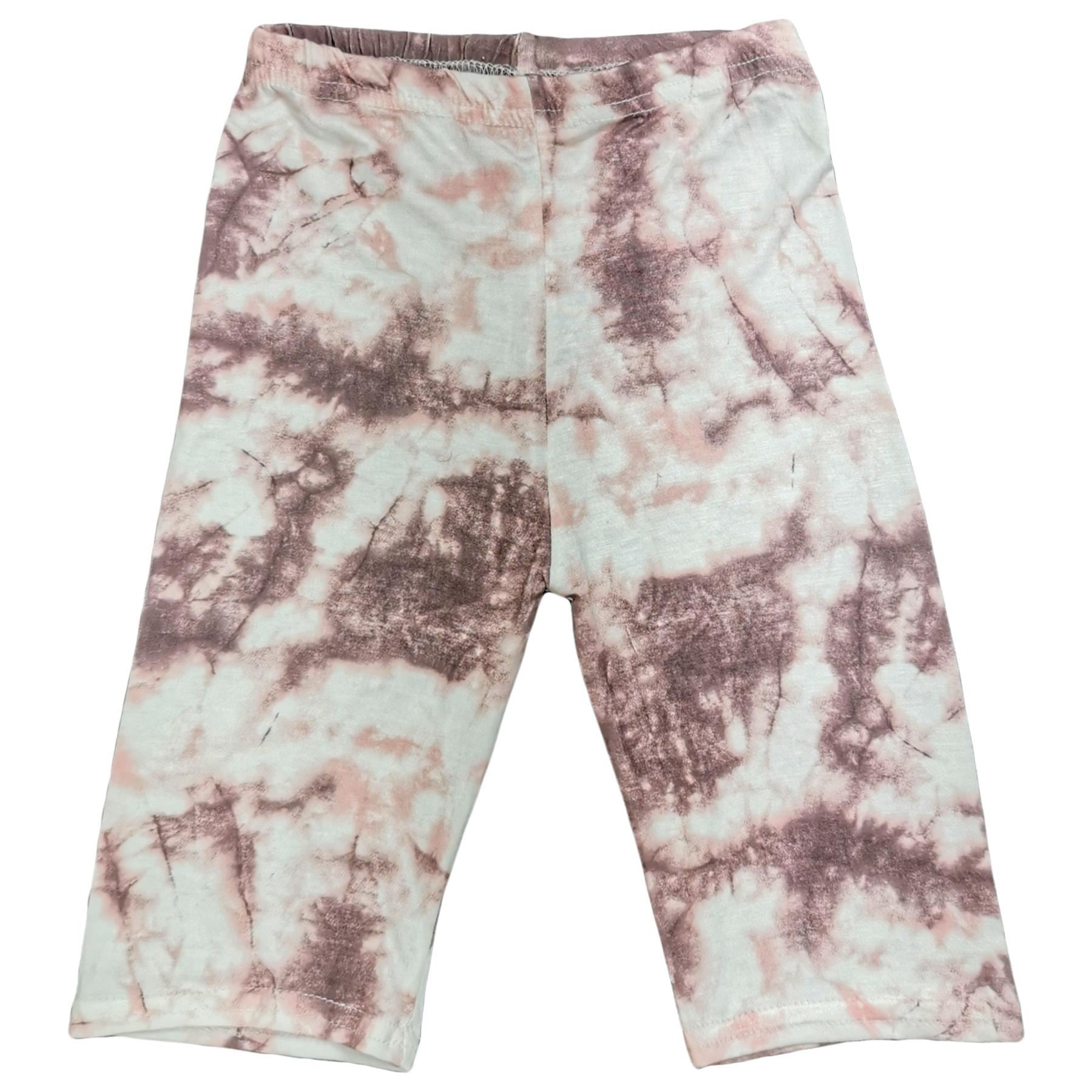 Kids Girls Cycling Shorts Tie Dye Print Gym Summer Short Knee Length Half Pants