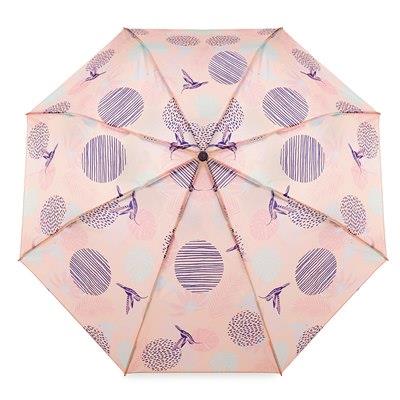 Ladies Supermini Umbrella Pastel Birds AOP Weather Resist Folding Compact Brolly