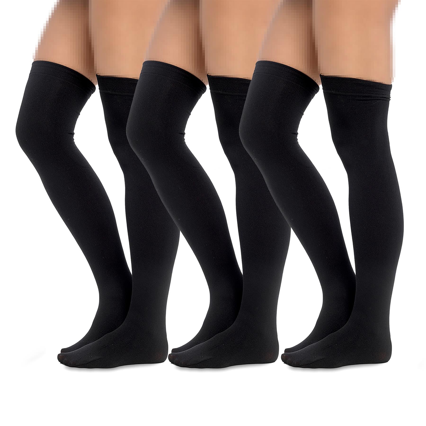 A2Z 3 Pack Ladies Thermal Over The Knee Long Socks 140 Denier Winter Warm Socks