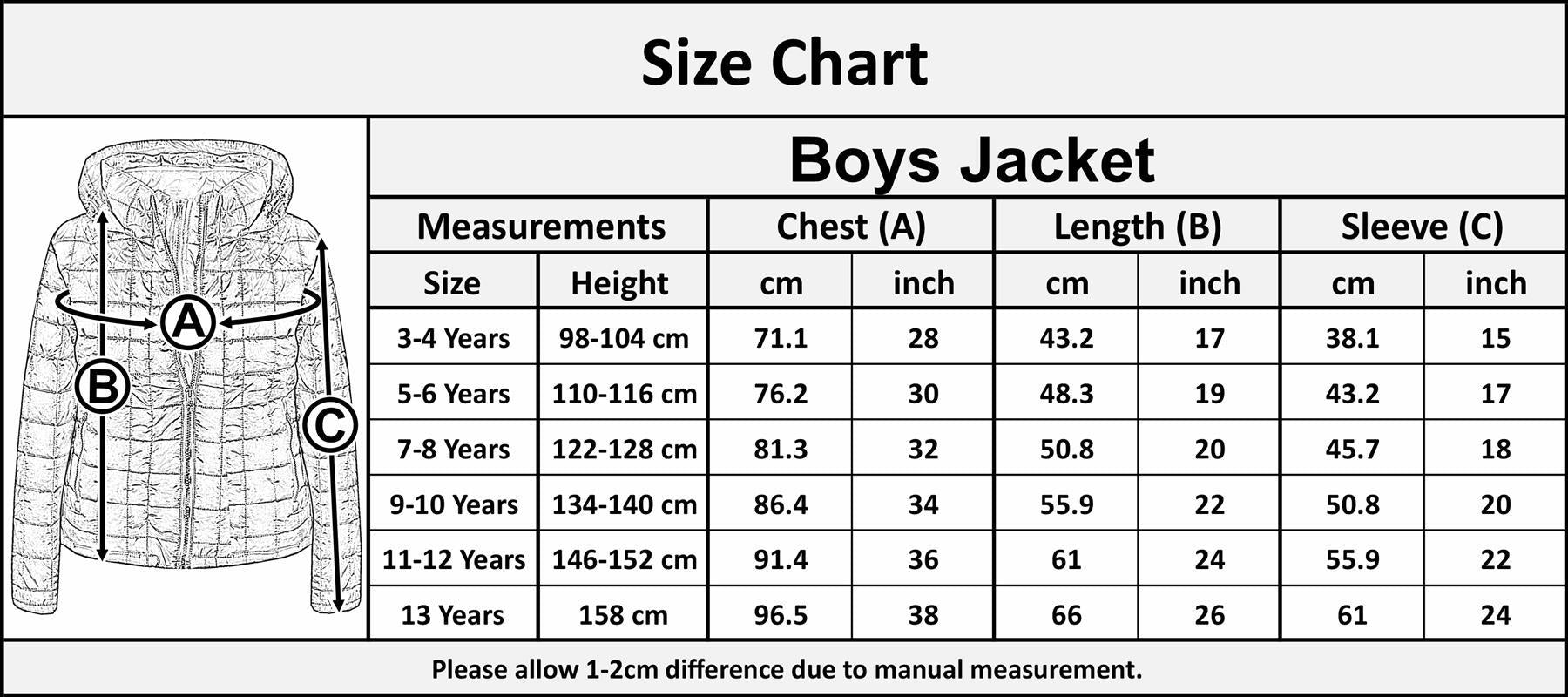 Kids Padded Black Jackets Boys Hooded Puffer