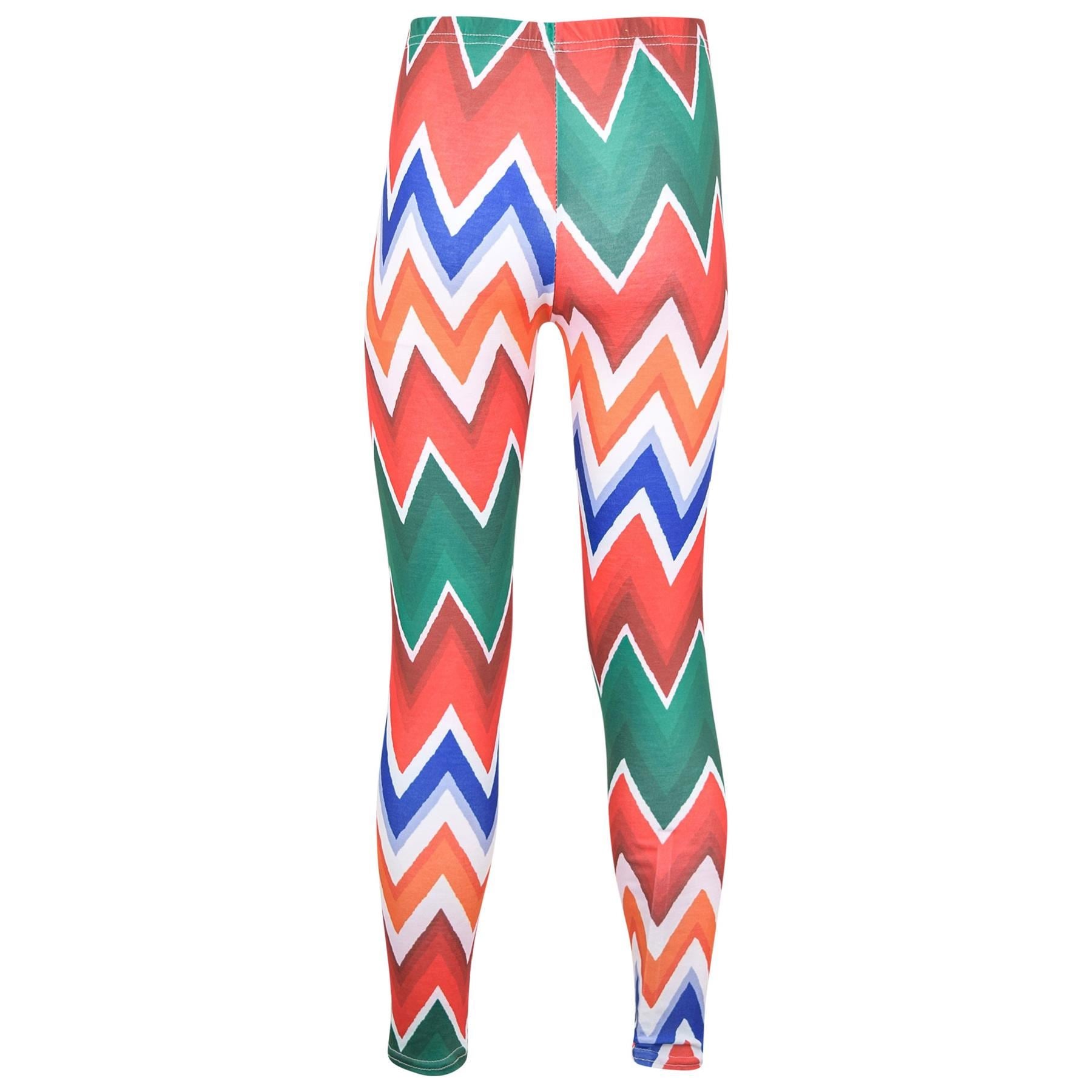 A2Z 4 Kids Girls Chevron Leggings Soft Stretchy Casual Wear Workout Trouser 7-13