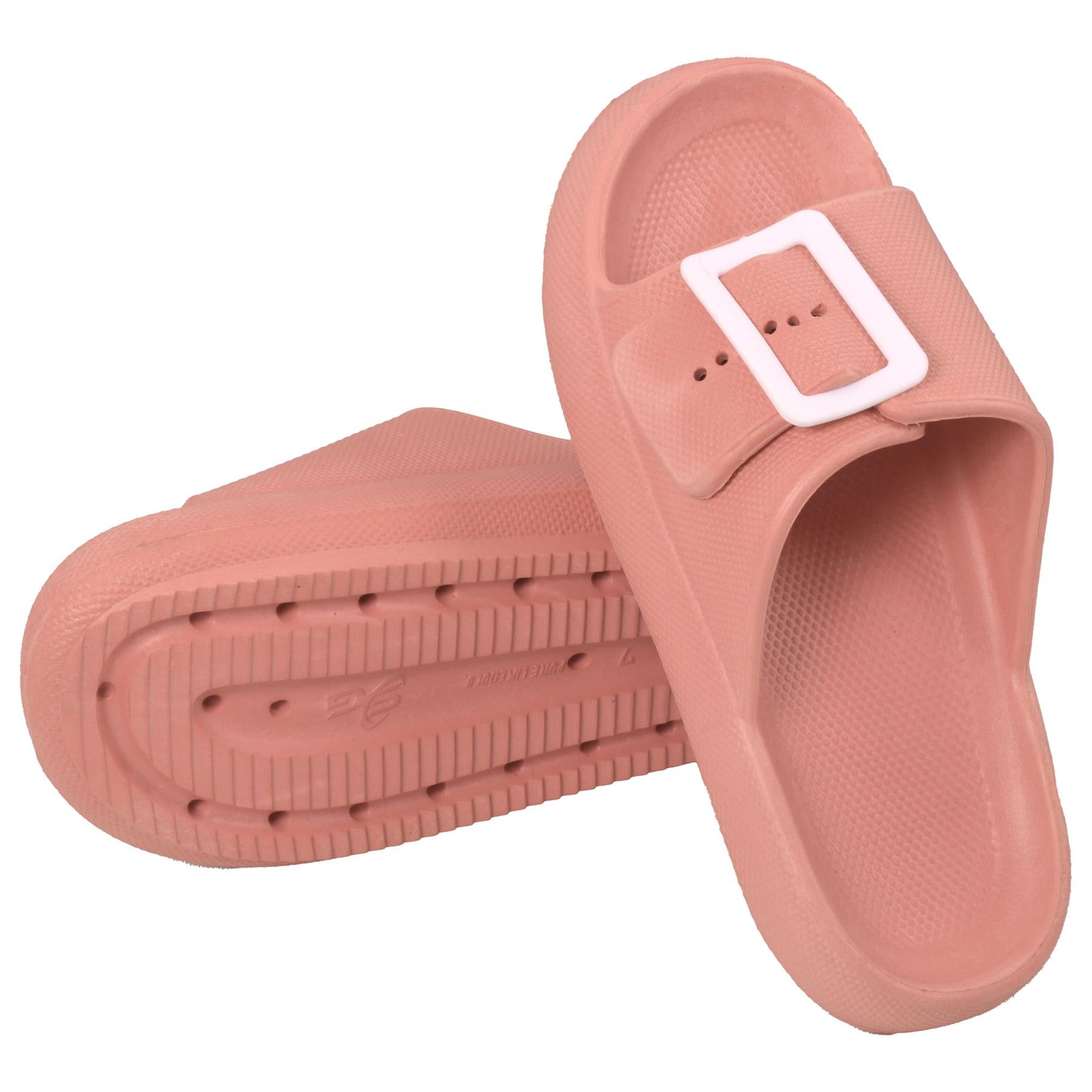 Women Cloud Sliders Soft Slide Sandals with Adjustable Buckle Open Toe Slippers
