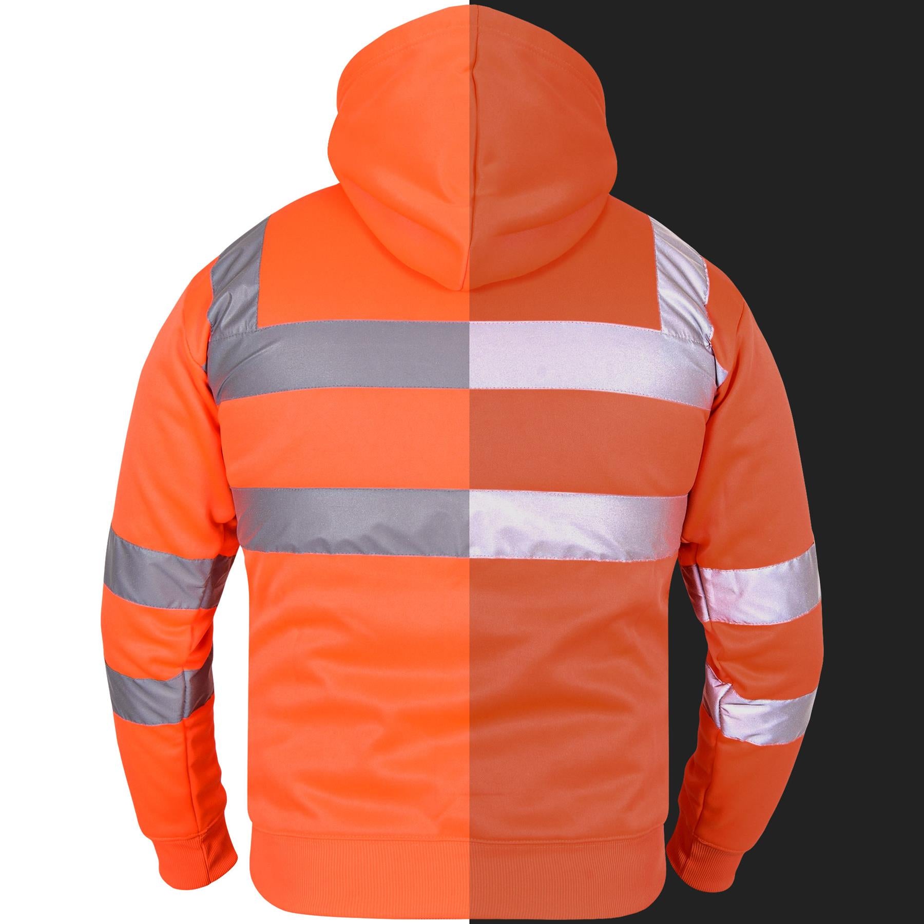 A2Z High Visibility Safety Zip Up Hoodie Workwear For Men's Small to 4XL