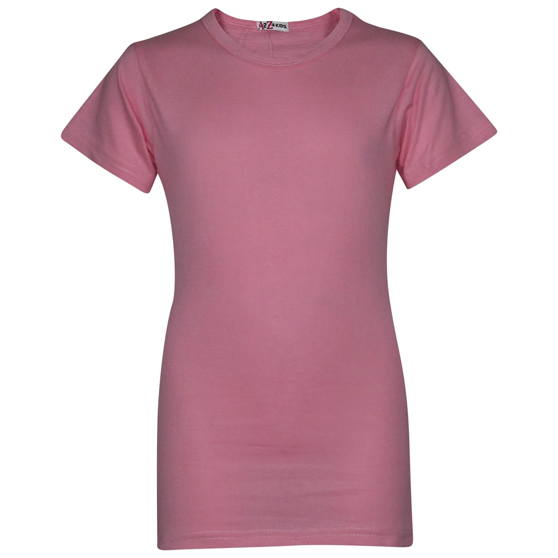 Girls 100% Cotton Plain School T Shirt