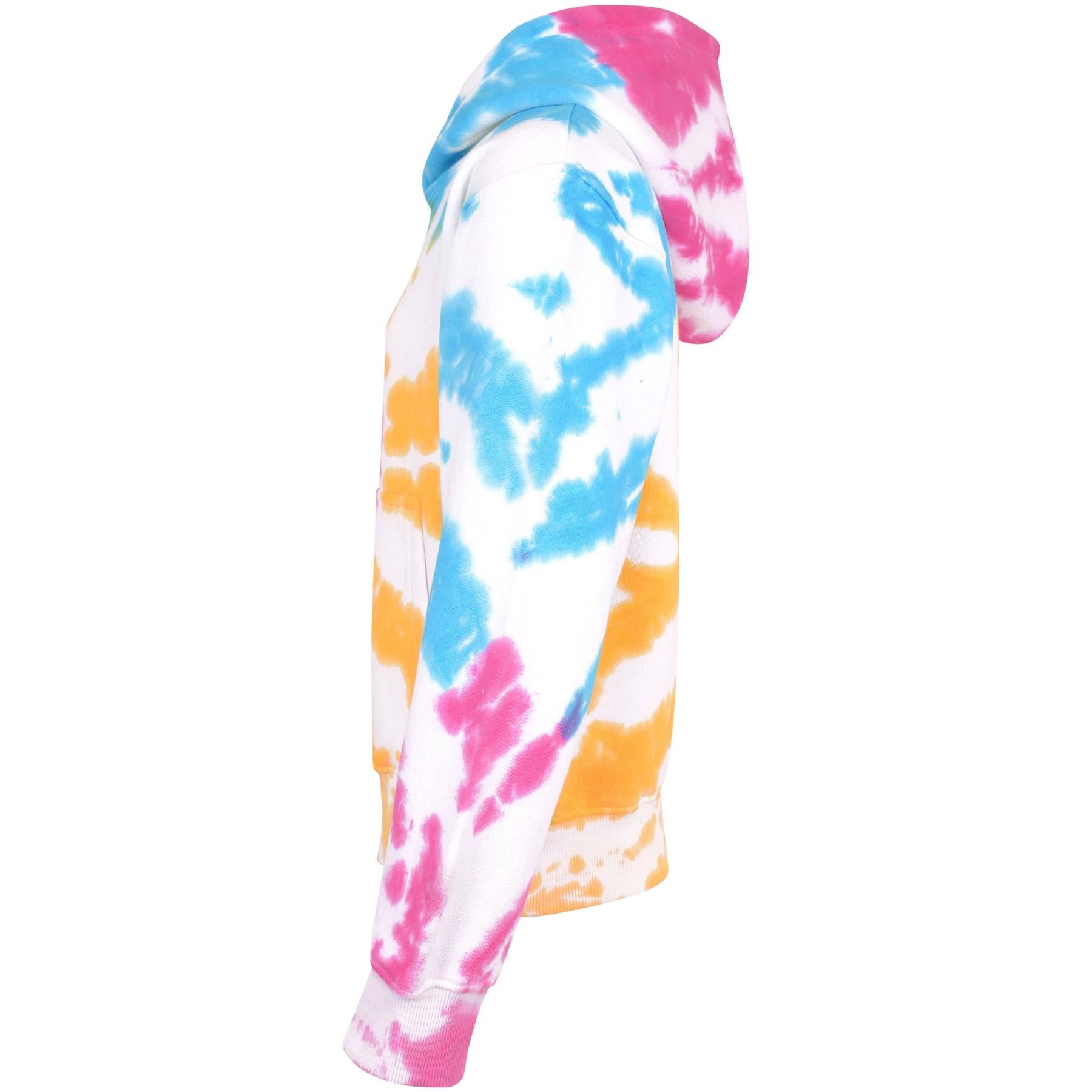 Kids Girls Sweat Shirt Tops Tie Dye Multi Hooded Jumpers Hoodies Age 5-13 Years