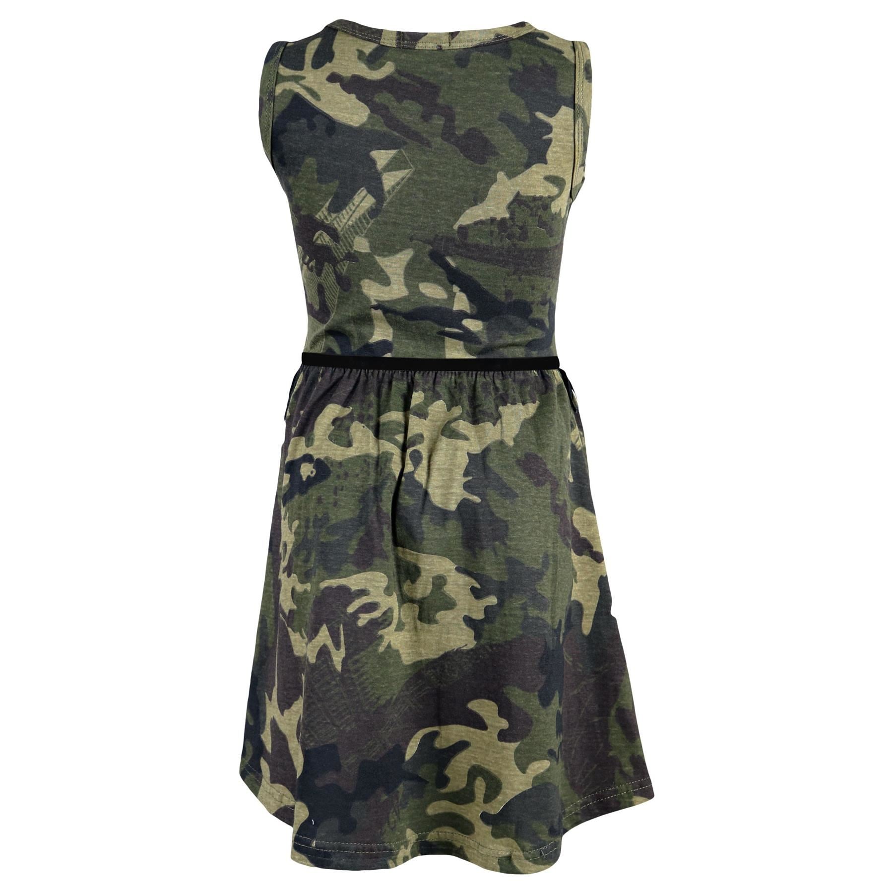 Girls Skater Dress Kids Camouflage Summer Casual Party Dress 5-13 Years