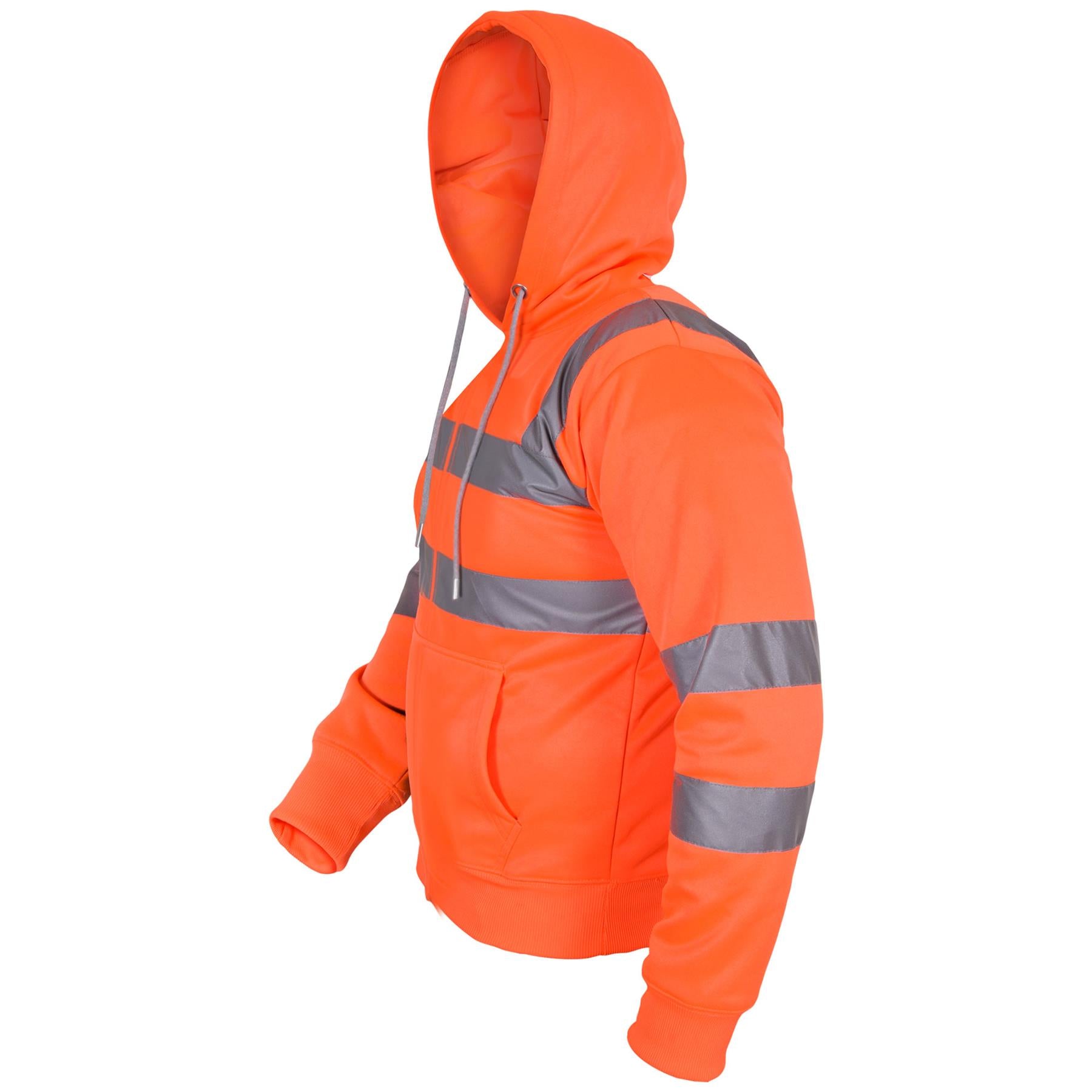 A2Z High Visibility Safety Zip Up Hoodie Workwear For Men's Small to 4XL