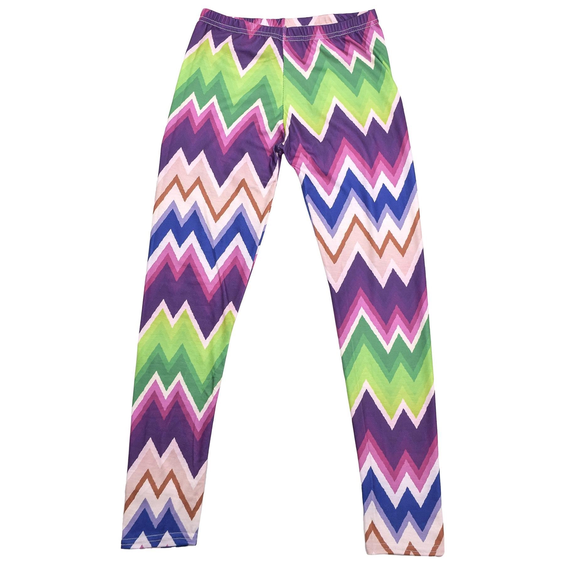 A2Z 4 Kids Girls Chevron Leggings Soft Stretchy Casual Wear Workout Trouser 7-13