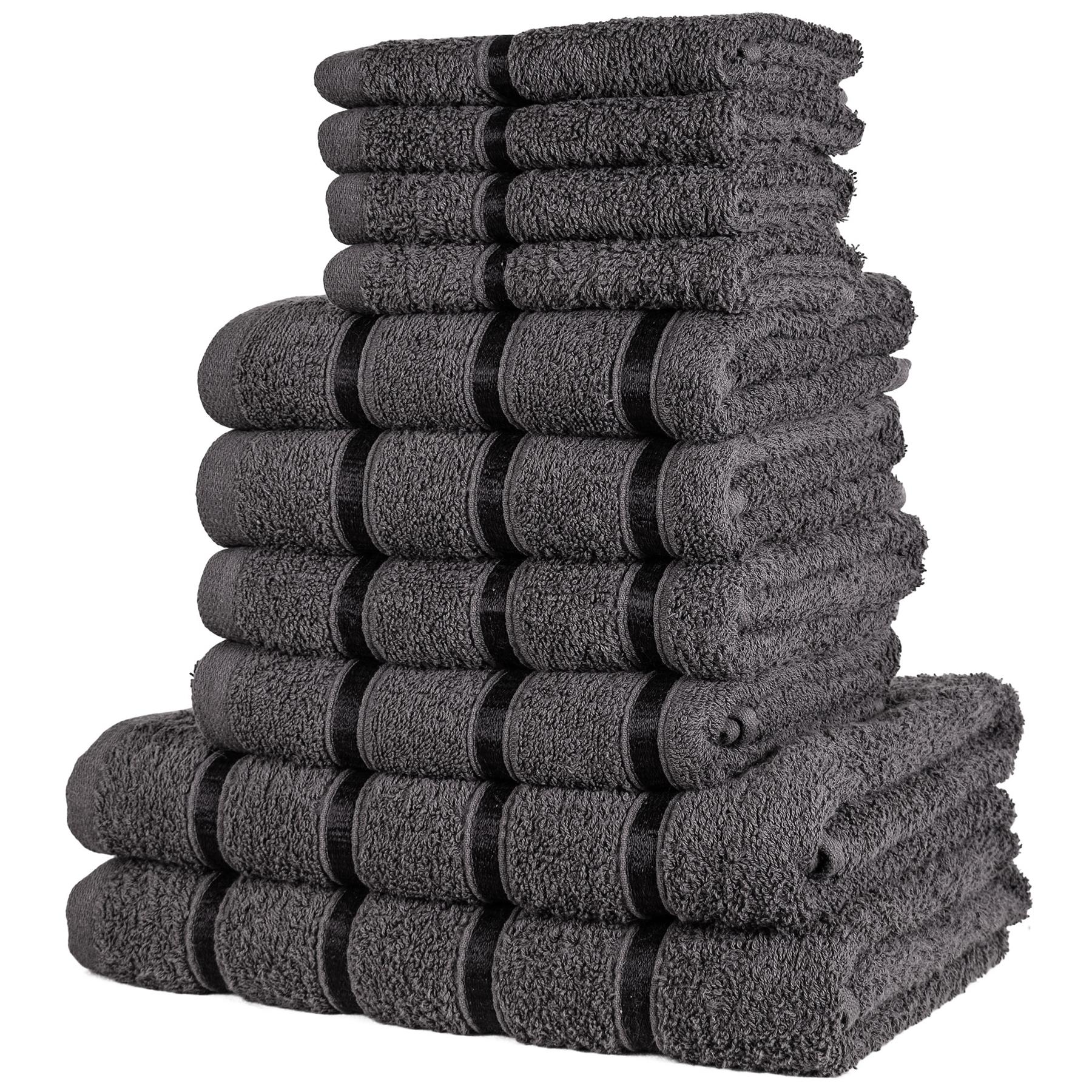 Luxurious 10 Piece Towel Bale Set 2x Bath Towels 4x Hand Towels 4x Face Towels