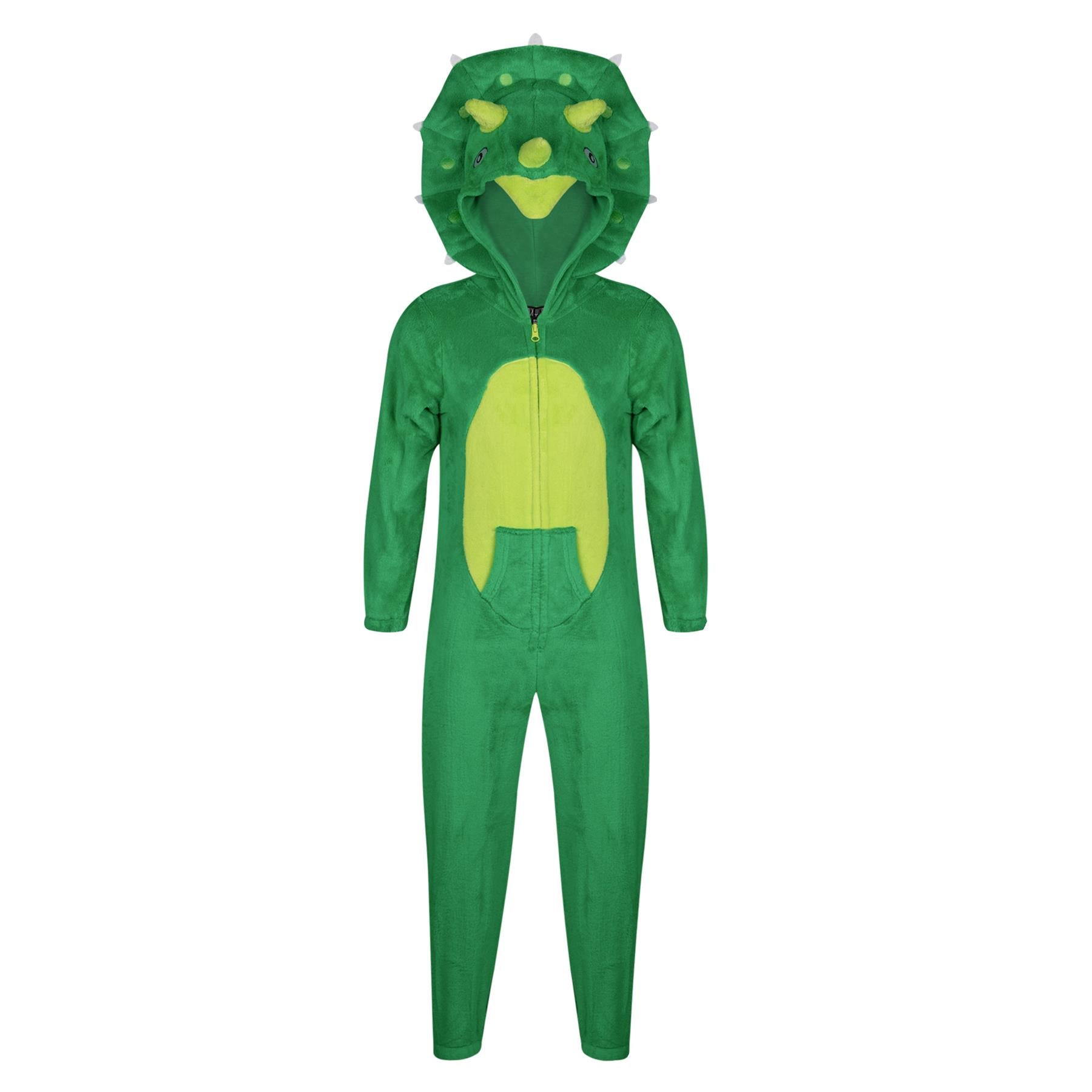 Kids Unisex Dinosaur Onesie Animal Face Jumpsuits Playsuit One Piece Loungesuit