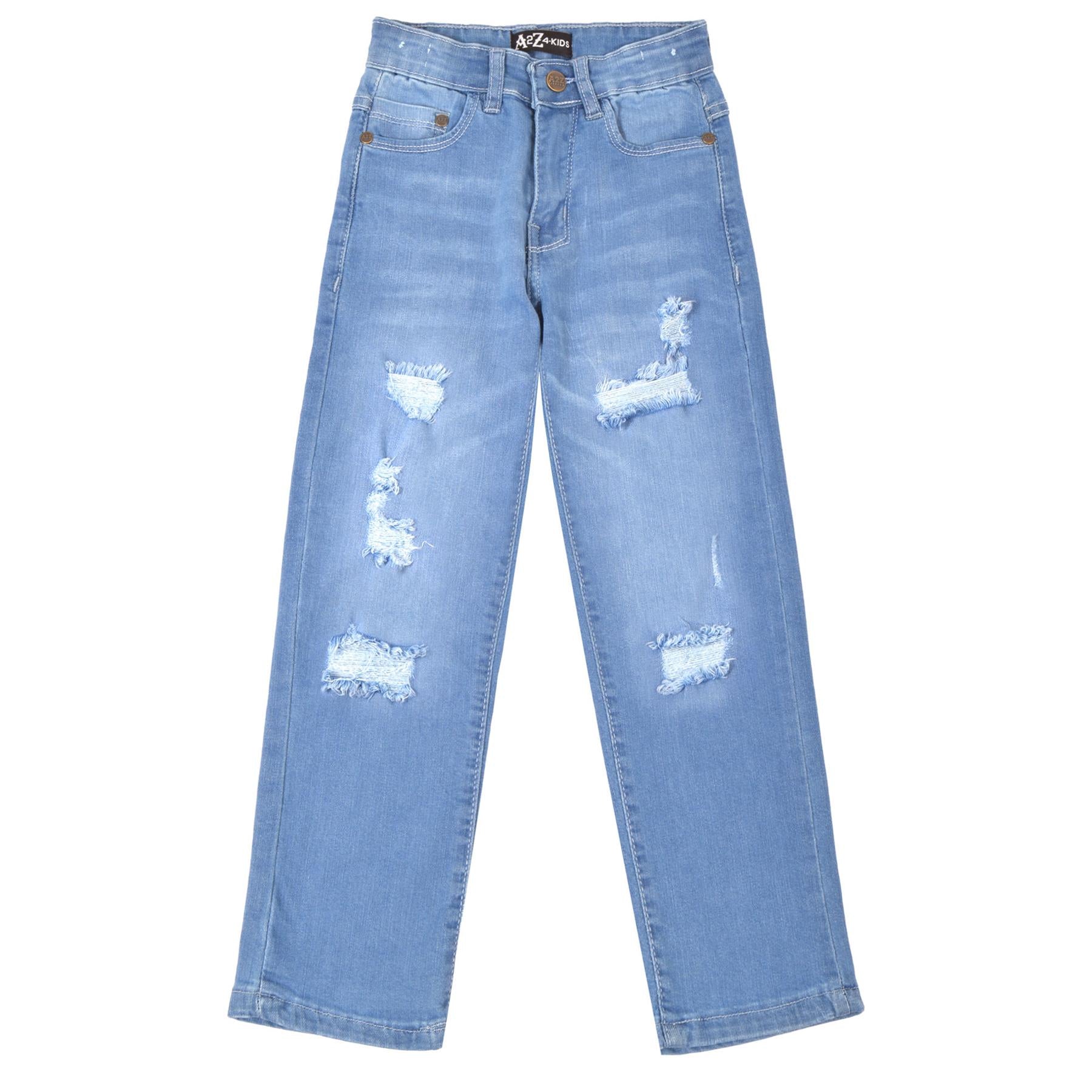 Kids Boys Relaxed Straight Fit Boot Cut Ripped Jeans