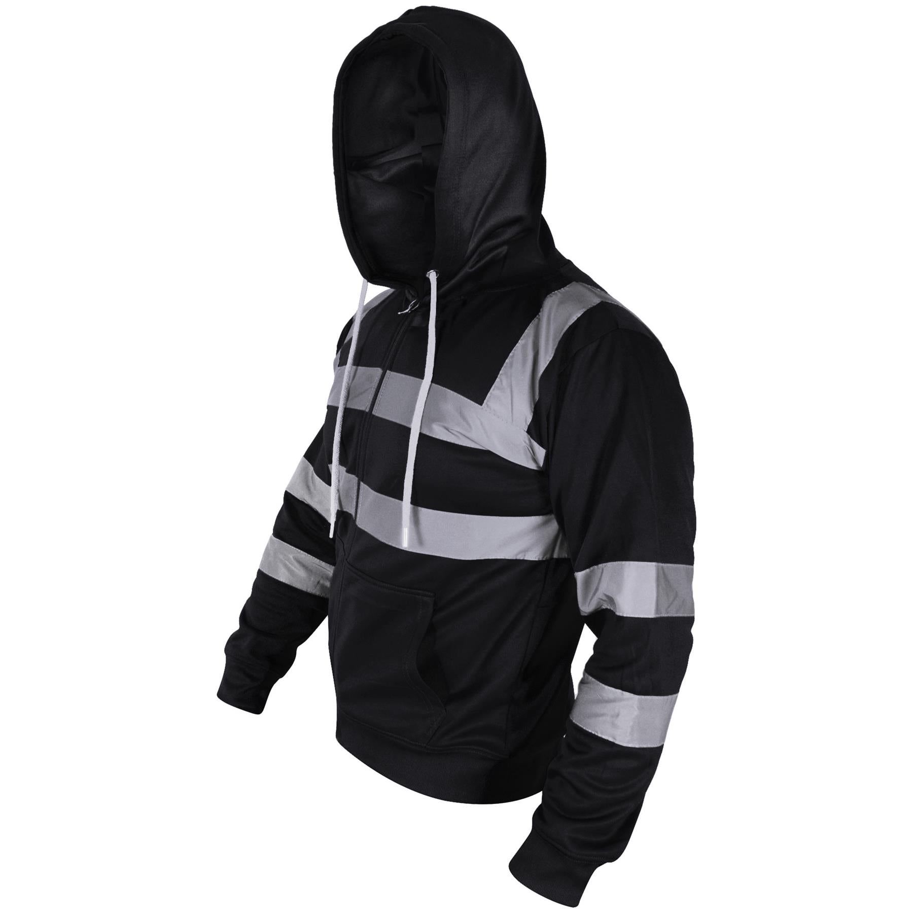 A2Z High Visibility Safety Zip Up Hoodie Workwear For Men's Small to 4XL