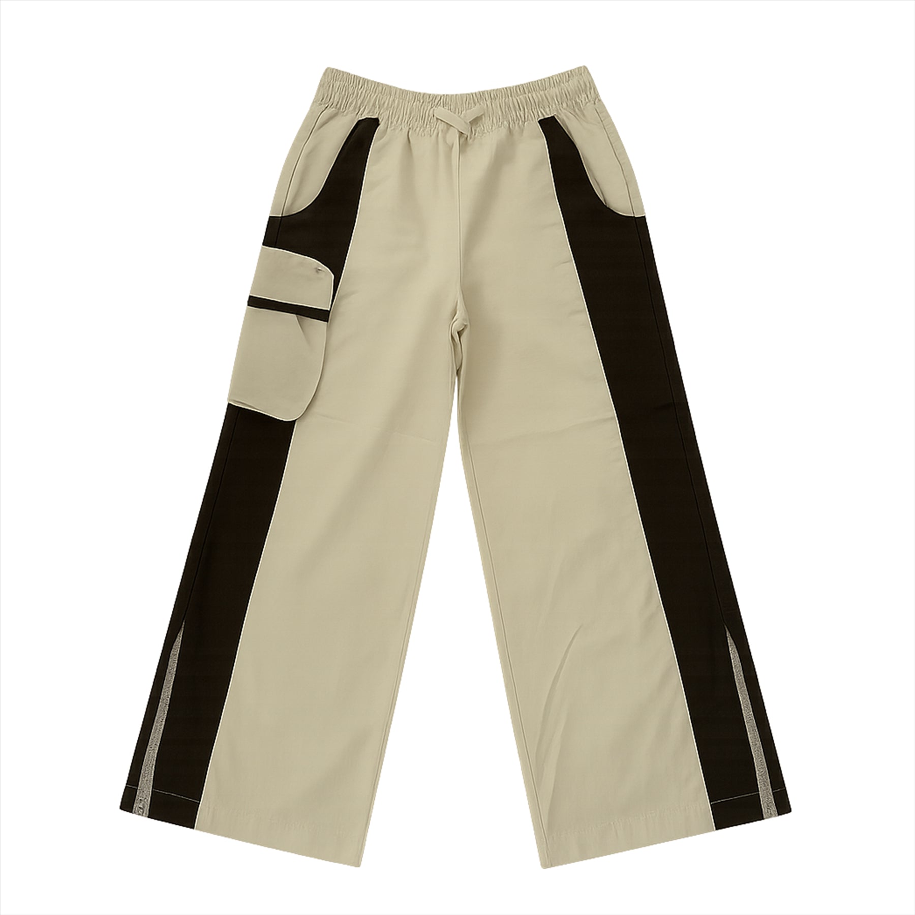 A2Z 4 Kids Girls Wide Leg Cargo Trousers Baggy Nylon Pants with Contrast Panels