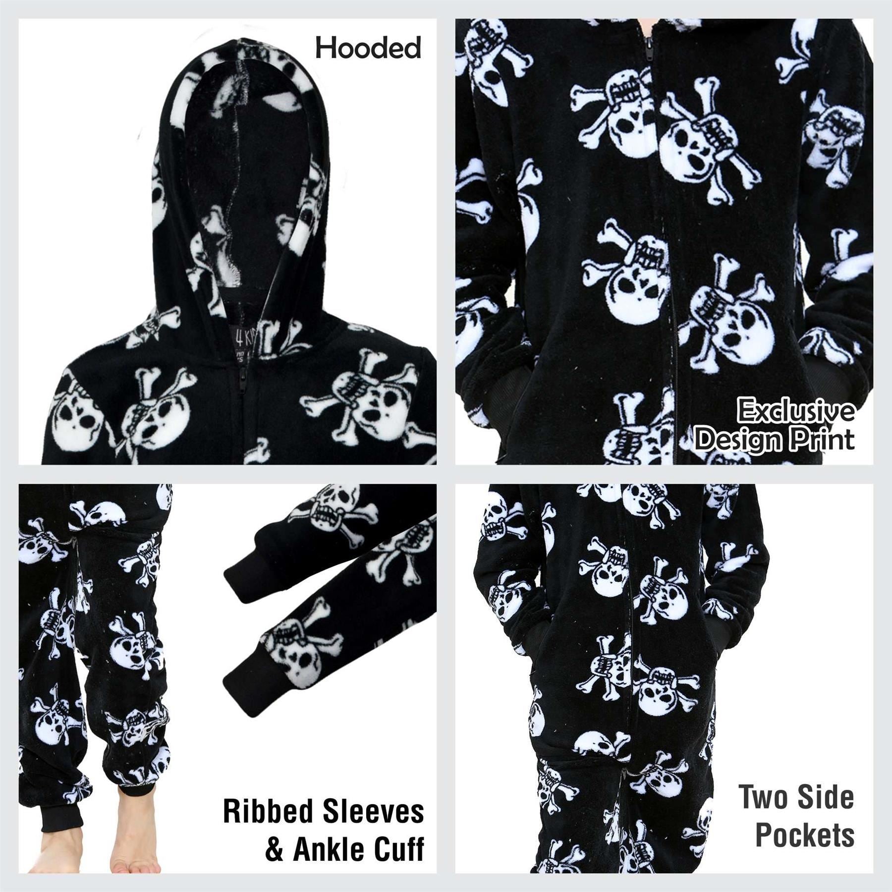 Girls Boys Halloween Skull & Bones Print Onesie