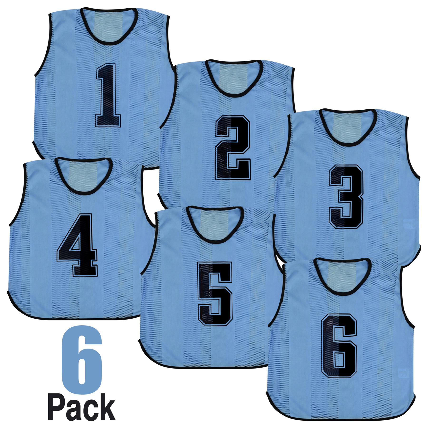 Kids 6 Pack Sports Number Mesh Bibs Comfortable During Football Rugby Sports