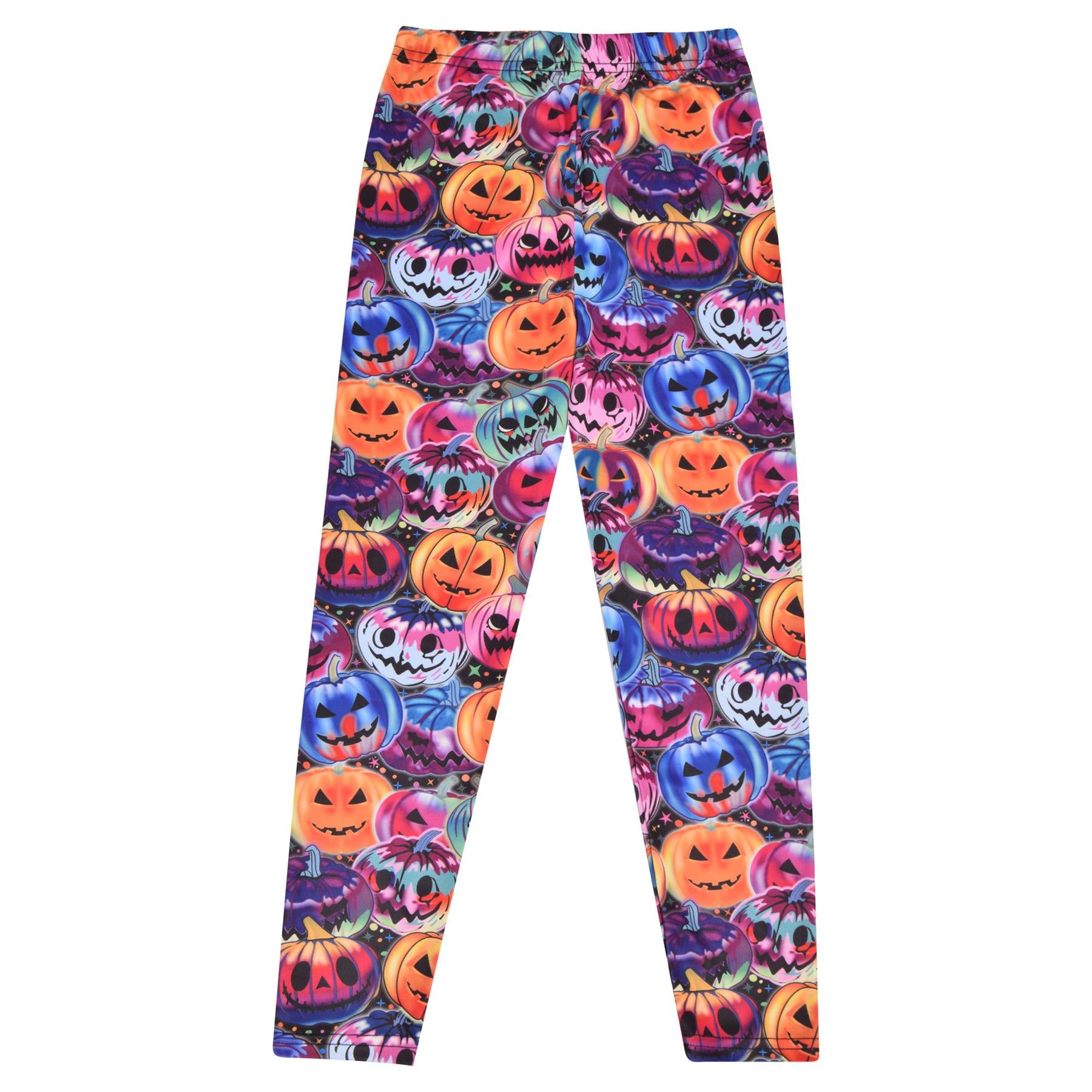 Girls Spider Web Skull Print Halloween Legging