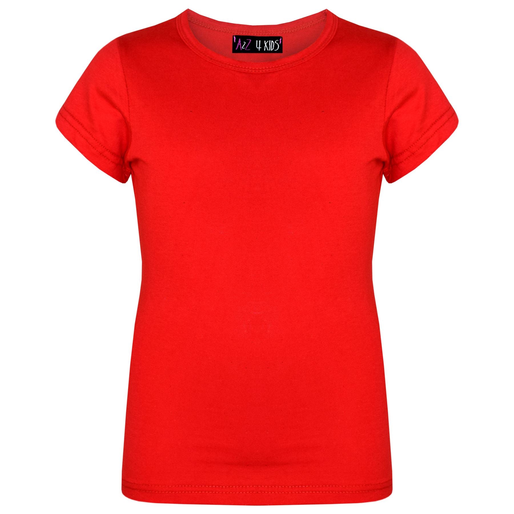 Girls 100% Cotton Plain School T Shirt