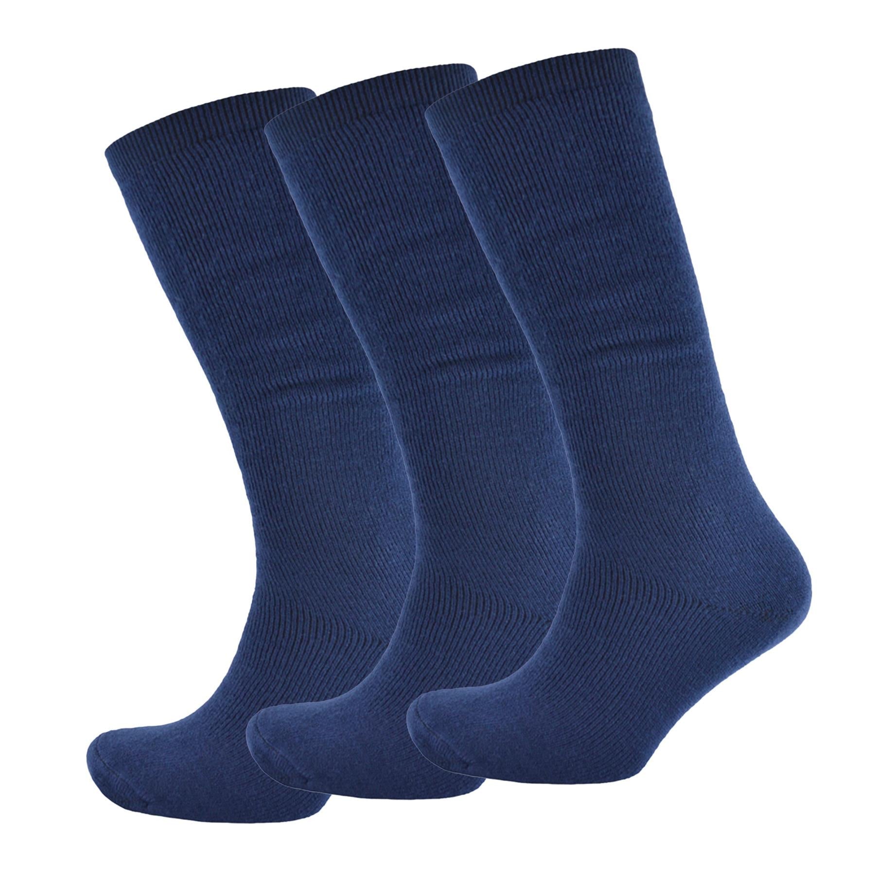 A2Z Mens Knee High Welly Wellington Pack Of 3 Boots Comfortable Cosy Warm Socks