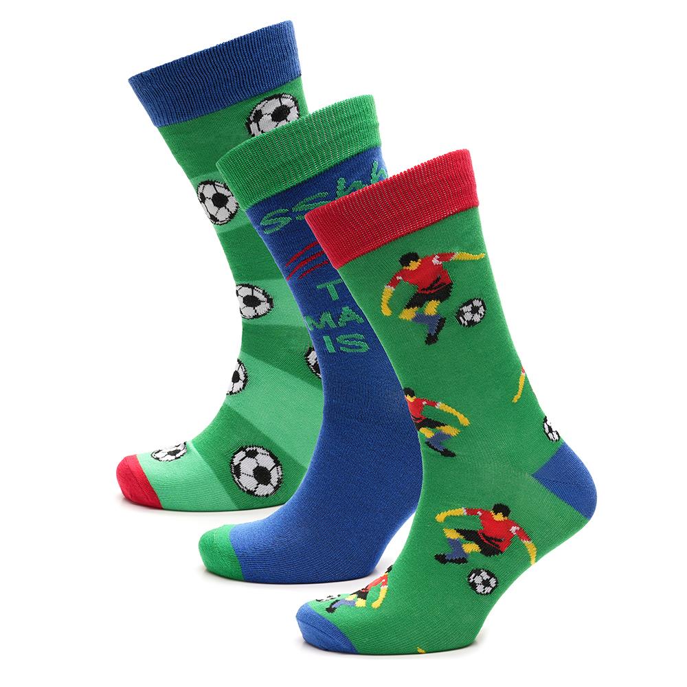 Mens 3 Pack Heel & Toe Design and Novelty Striped Spotty Football & Car Print