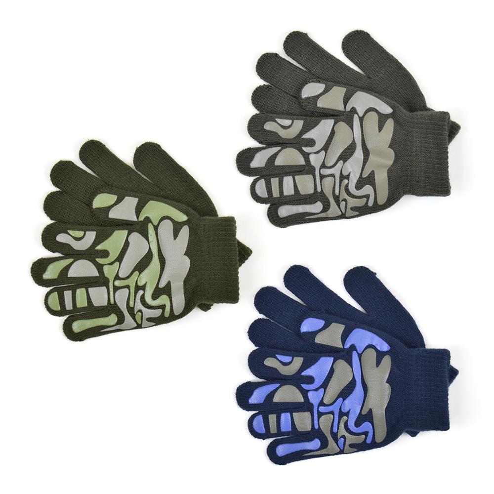 Boys 3 Pack Gloves Winter Warm Thermal Magic Mitten One Size Fit Stretchy Gloves