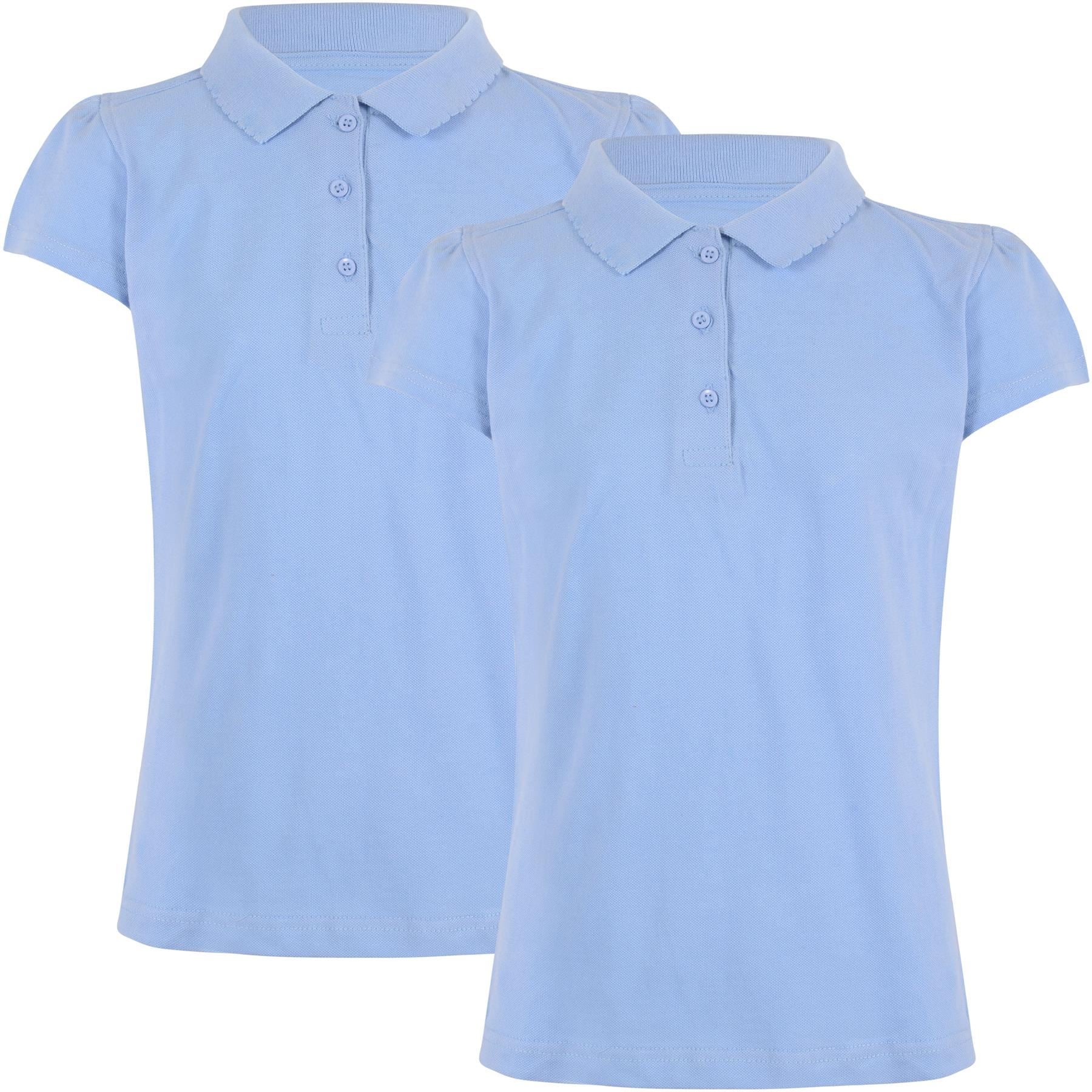 Kids Girls T Shirts Plain Polo Summer Fashion Soft Feel Tank Top & Tees 3-13 Yrs