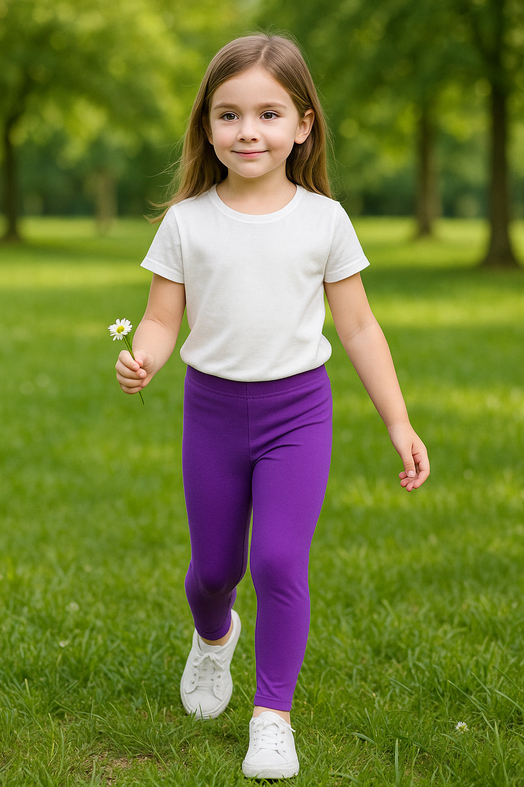 Gilrs Legging Kids Plain Color School Fashion Dance Leggings New Age 5-13 Years