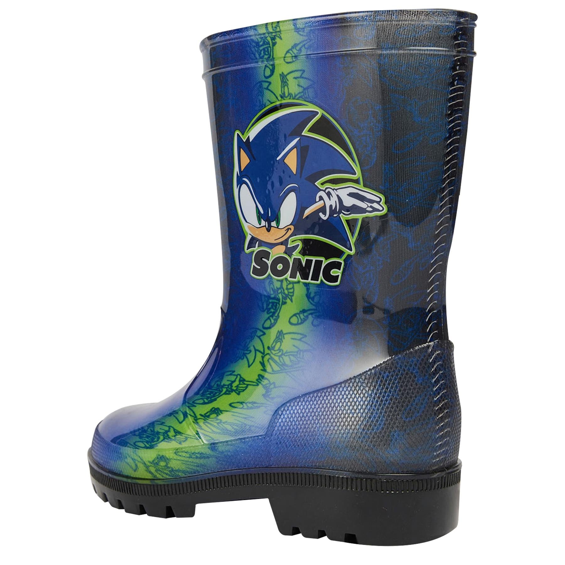 Kids Boys Sonic Wellies Officially Licensed Rain Boot Anti-Skid Rubber Snow Boot