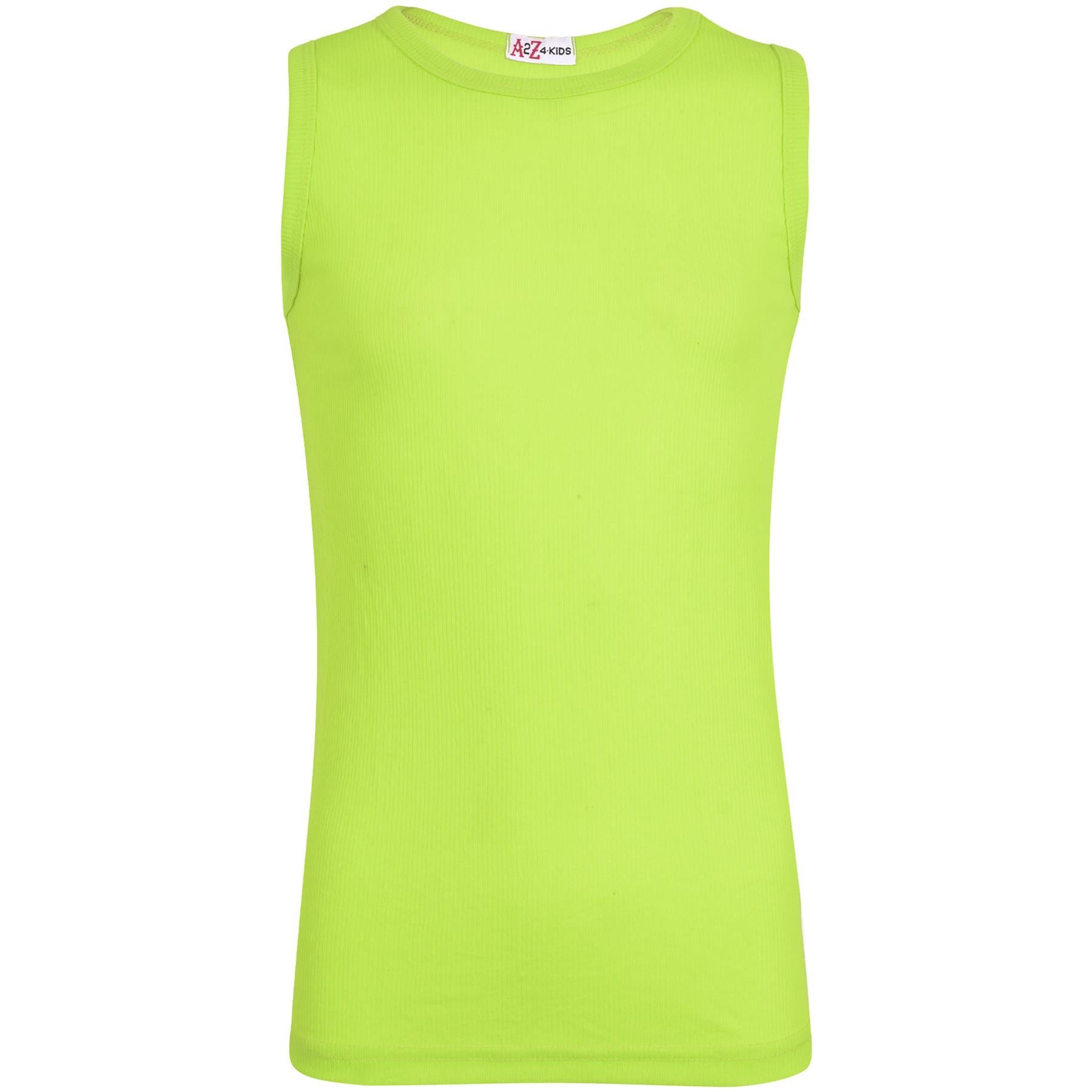 Kids Girls Boys Childrens Vest Top Tank Top Fitted 100% Rich Cotton 2-13 Years