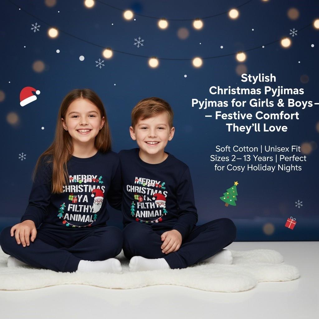 A2Z 4 Kids Girls Boys Christmas Pyjamas Children PJS 2 Piece Festive Set
