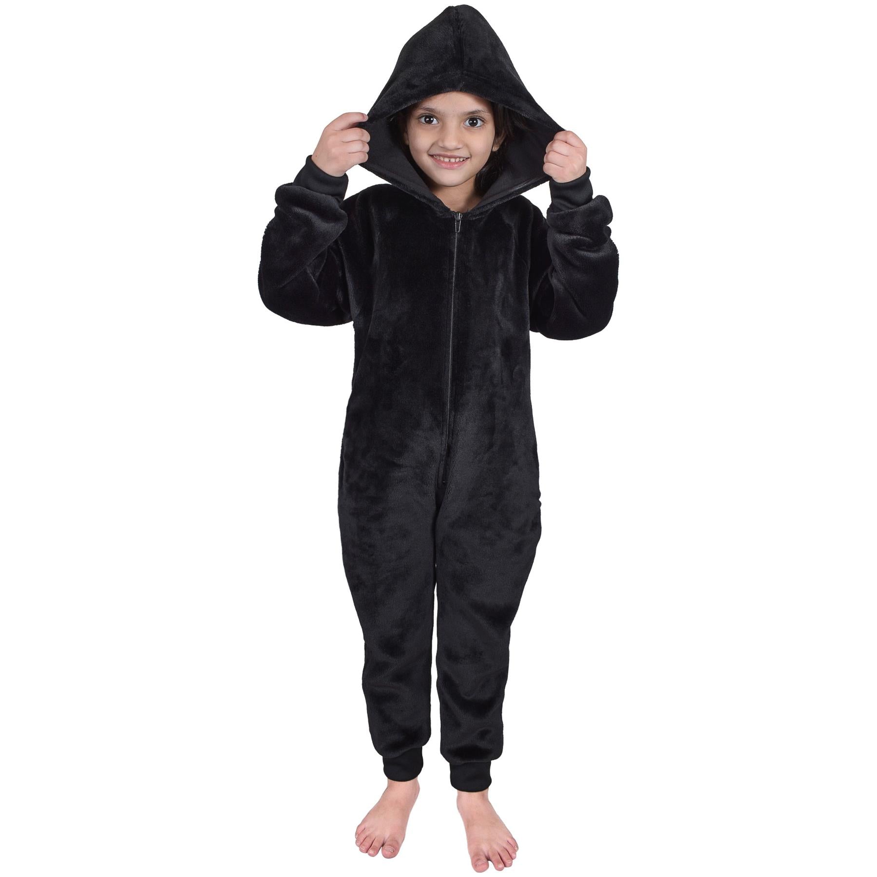 A2Z 4 Kids Girls Boys Plain Fleece Hooded Onesie Soft Comfortable for Children