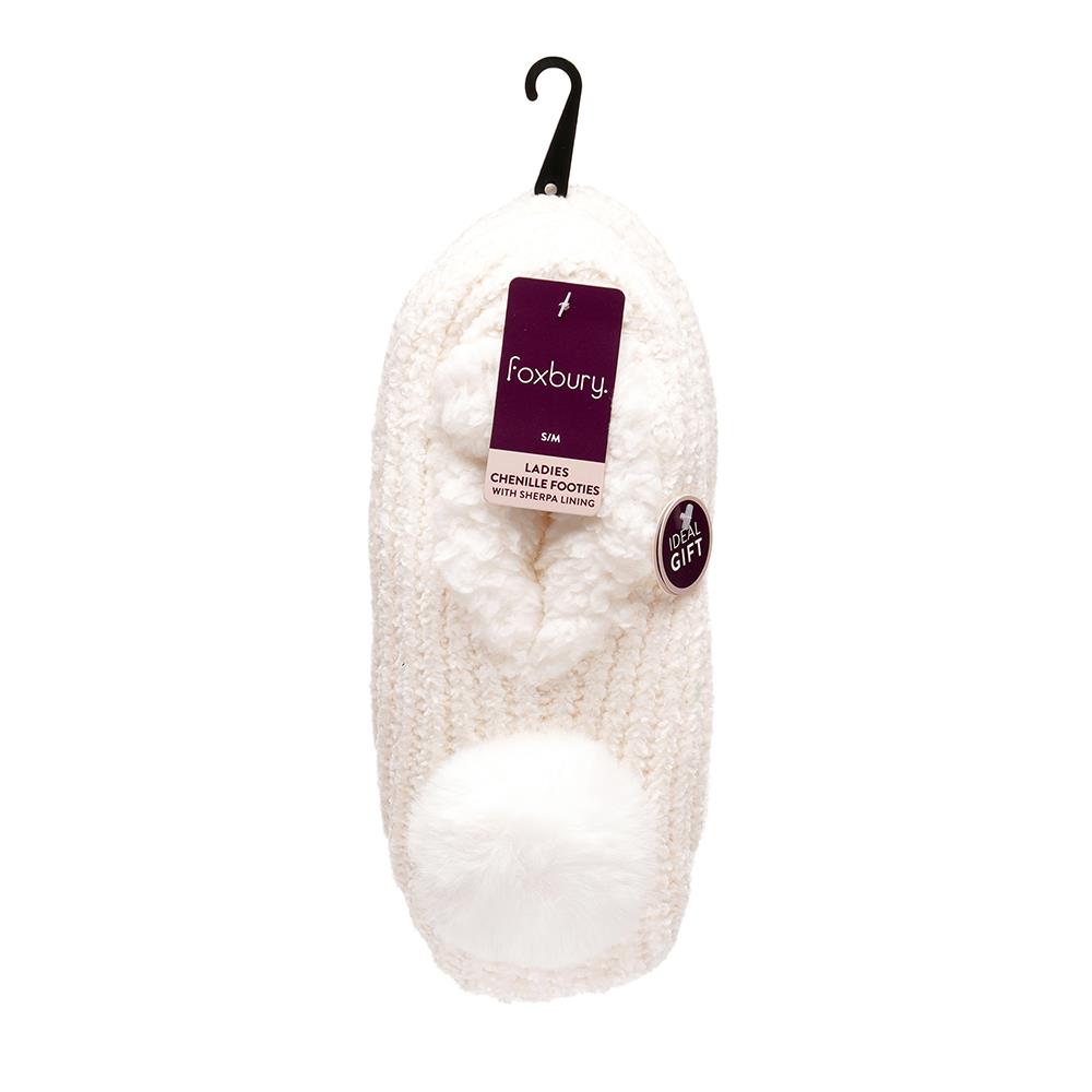 A2Z Ladies Socks Knit Chenille Slipper Sherpa Lining Pom Pom Comfort Warm Socks