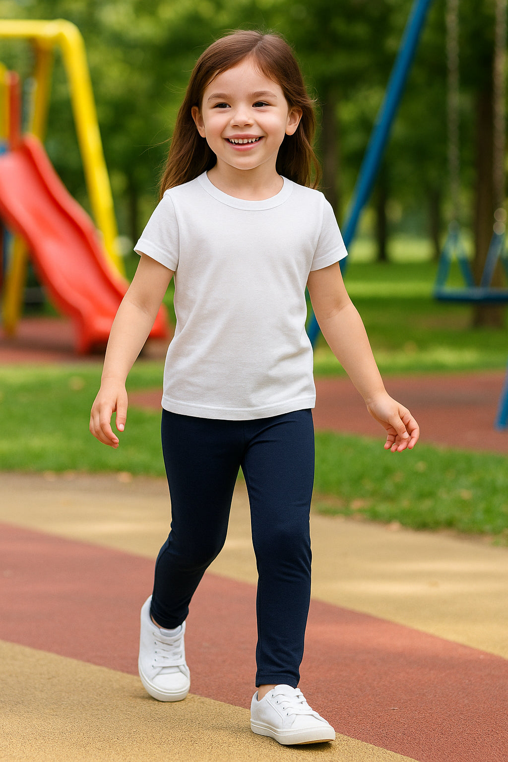 Gilrs Legging Kids Plain Color School Fashion Dance Leggings New Age 5-13 Years