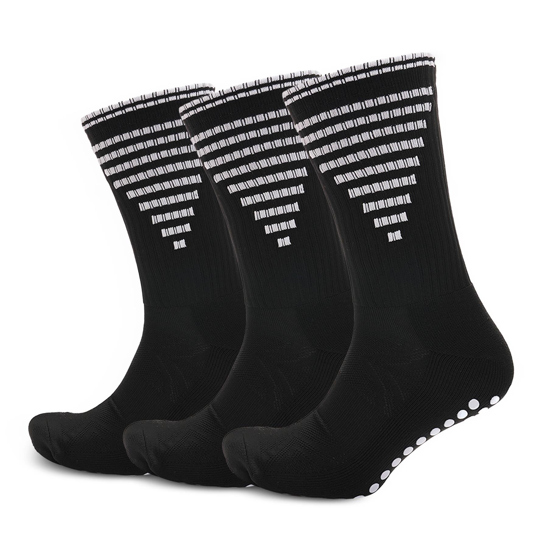 A2Z 3 Pack Mens Football Grip Socks Breathable Anti Slip Terry Sports Socks