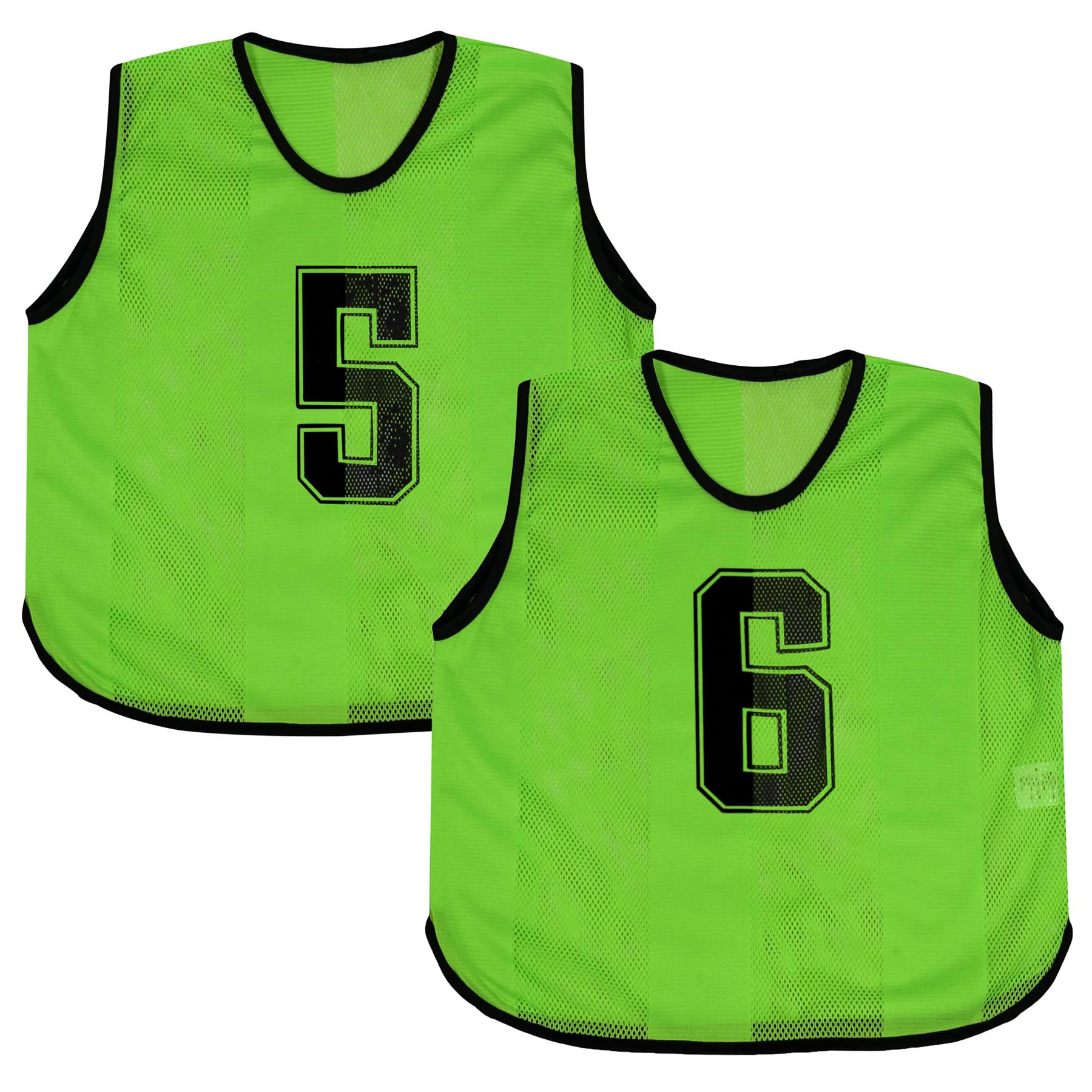 Kids 6 Pack Sports Number Mesh Bibs Comfortable During Football Rugby Sports