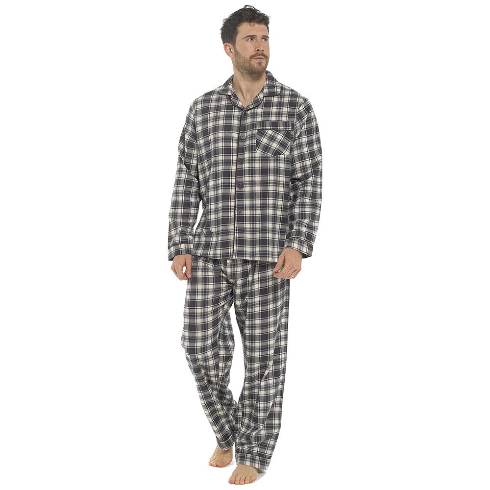 A2Z Mens Pyjama Traditional Check Brushed Cotton PJS Pyjama Set 2 Piece Top Set