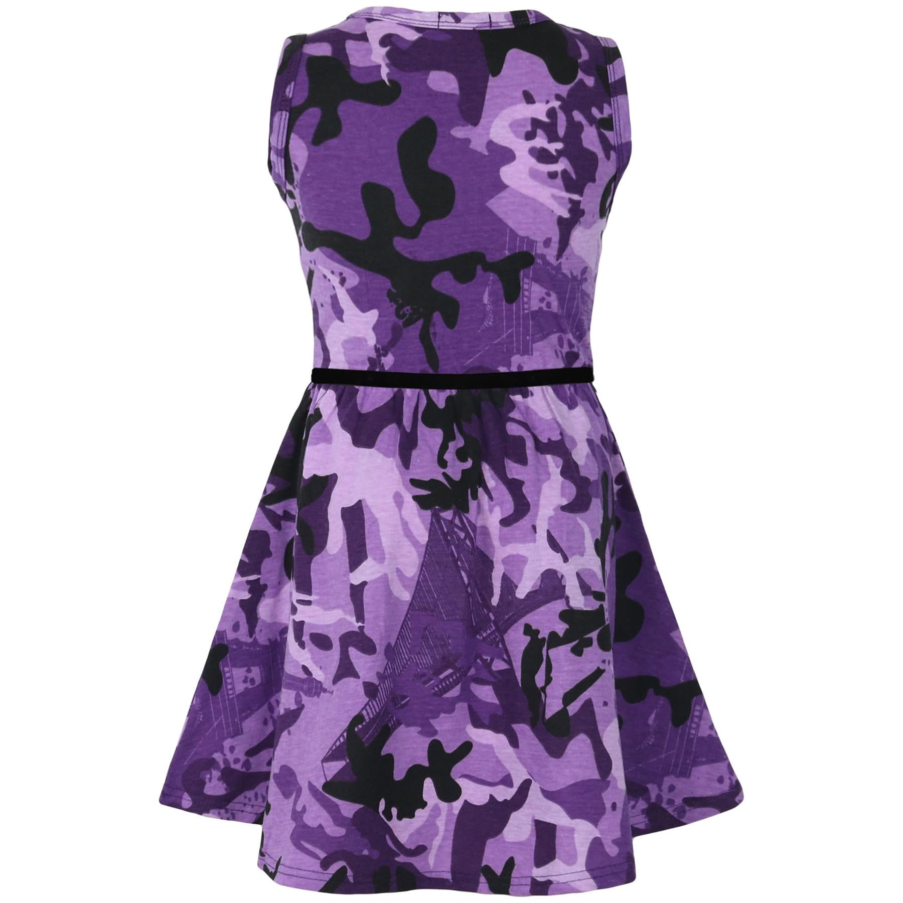 Girls Skater Dress Kids Camouflage Summer Casual Party Dress 5-13 Years