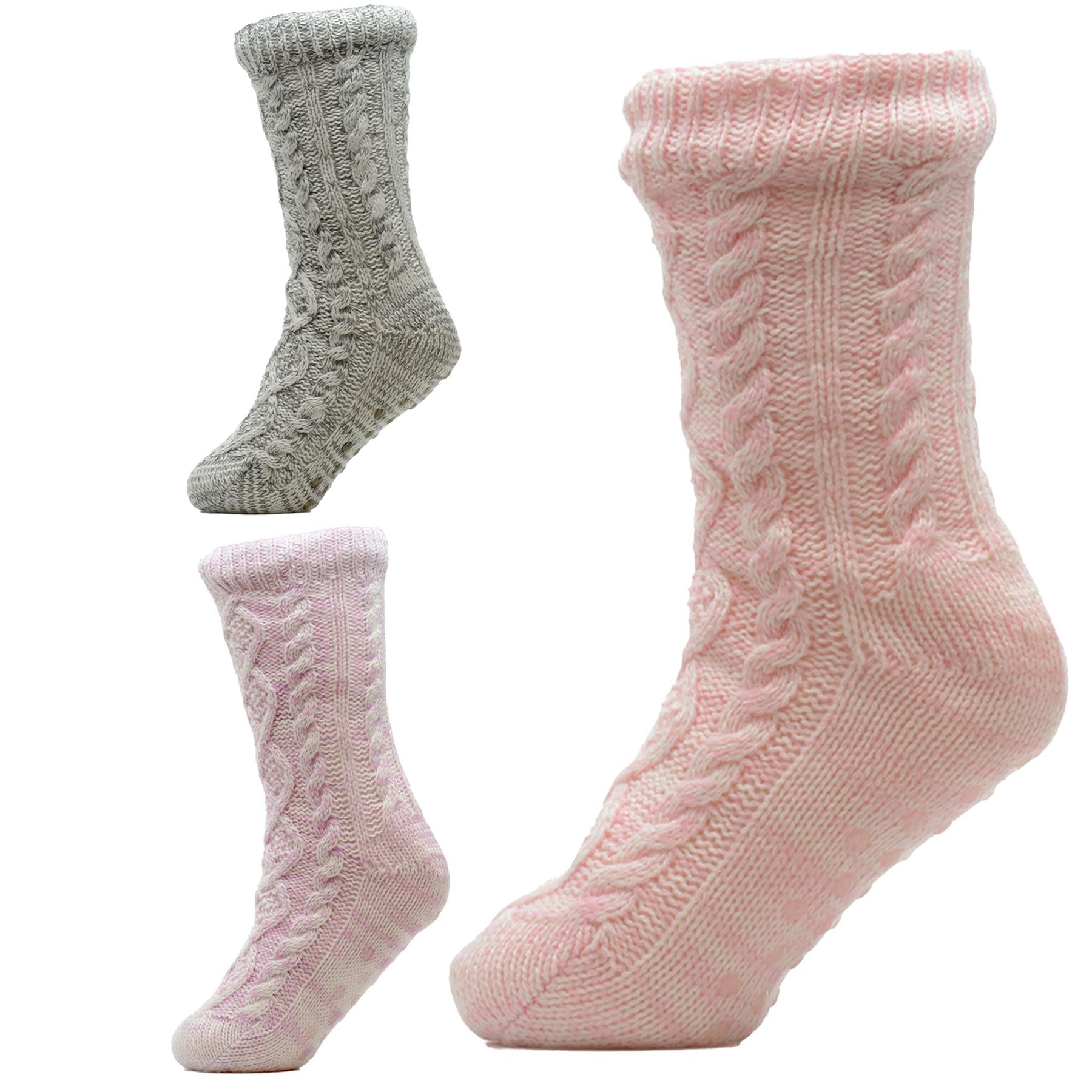 A2Z Ladies Twist Yarn Cable Lounge Sock Sherpa Lining Comfort For Daily Wear