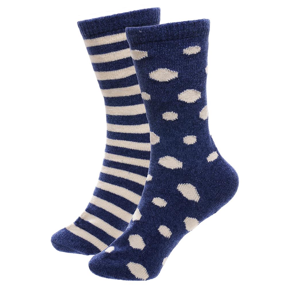 A2Z Ladies 2 Pack Novelty Chenille Cosy Socks Soft Brushed Warm Winter Socks
