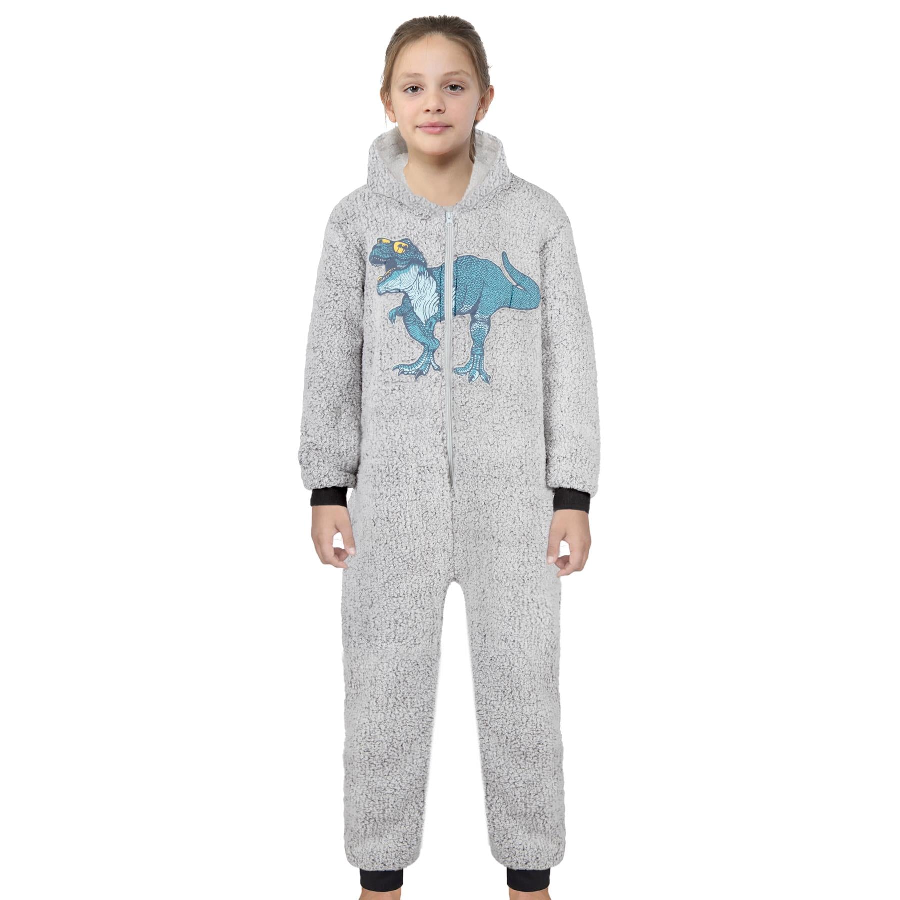 Kids Unisex Dinosaur A2Z Onesie One Piece All in One Thick Pile Fleece Jumpsuit