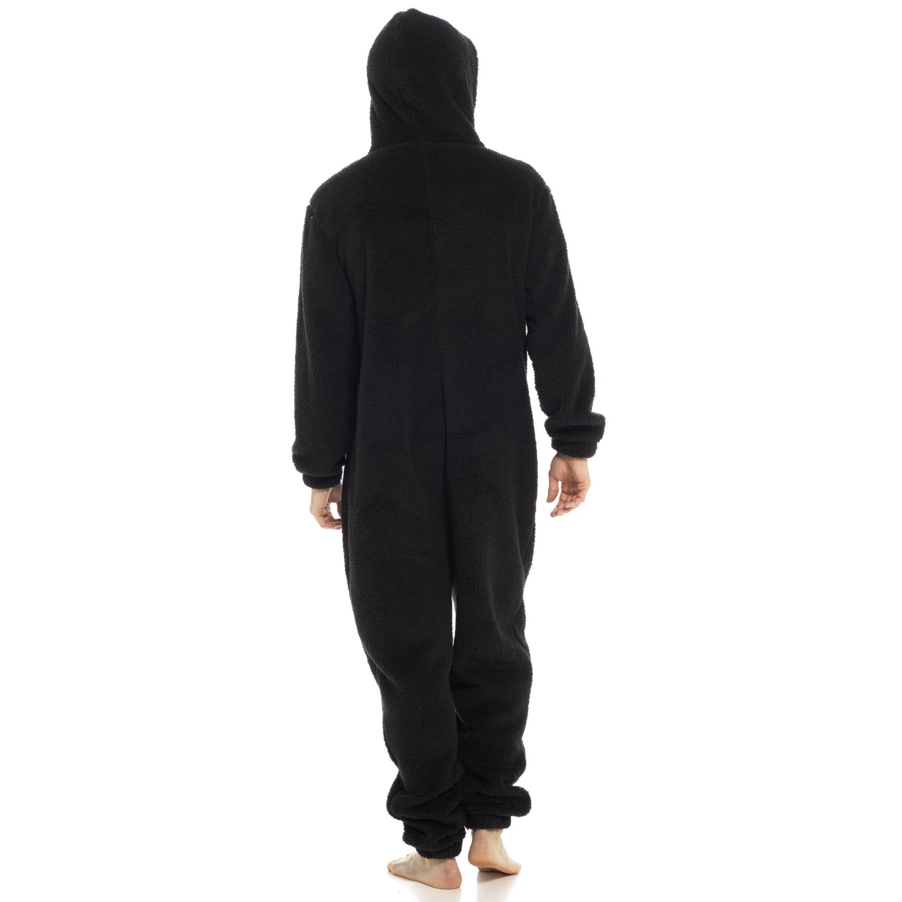 A2Z Mens Hooded Onesie One Piece Thick Snuggle Warm Fleece Soft Hooded Jumpsuit