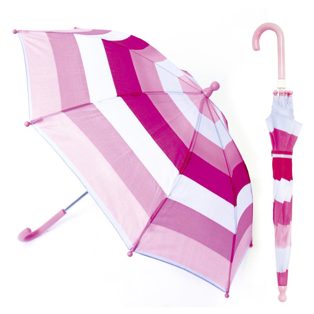 A2Z 4 Kids Girl Pink Stripes Auto Lightweight Parasol Umbrella Waterproof Brolly