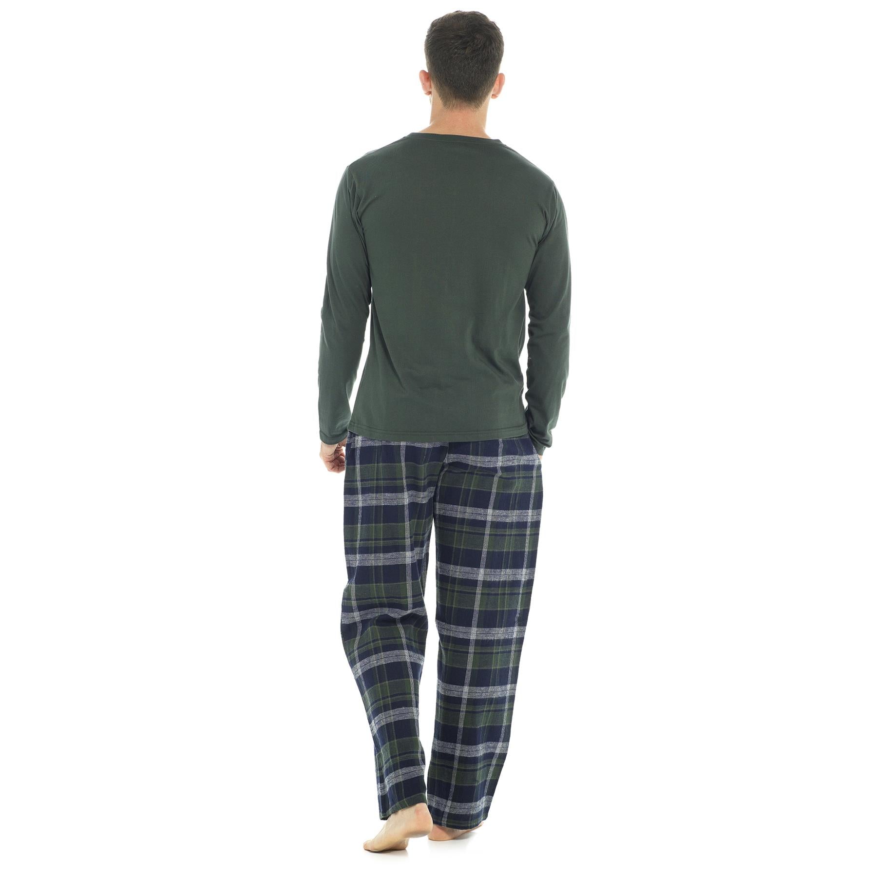 A2Z Mens Pyjama Jersey Top Woven Yarn Dyed Check Bottoms Loungewear Pyjama Set