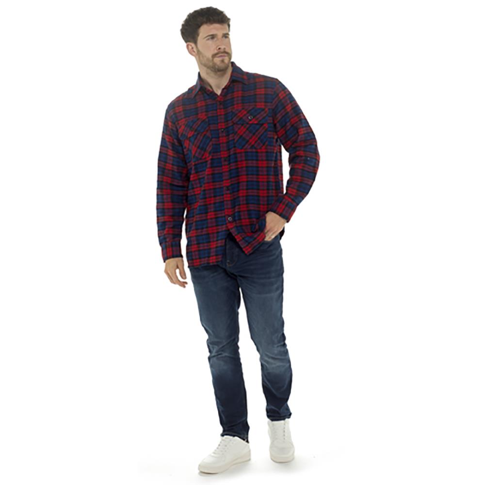 A2Z Mens Shirt Yarn Dyed Quilted Check Shirt Lumberjack Outside Brushed Shirt