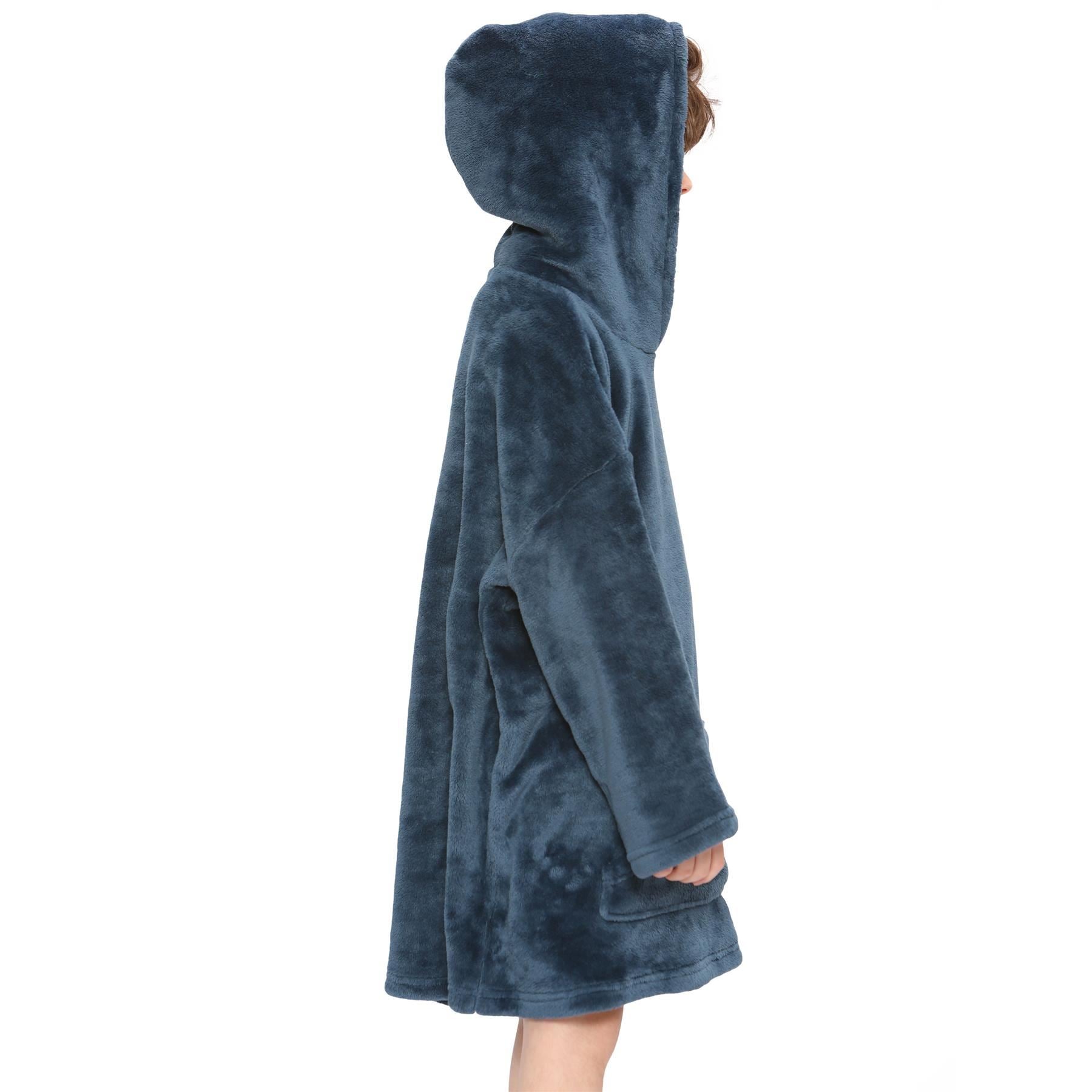 Kids Unisex Oversized Hoodie Navy Snuggle Blanket Super Soft Warm Fleece