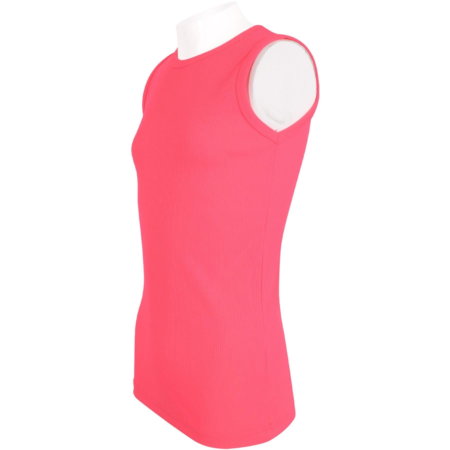 Kids Girls Boys Childrens Vest Top Tank Top Fitted 100% Rich Cotton 2-13 Years