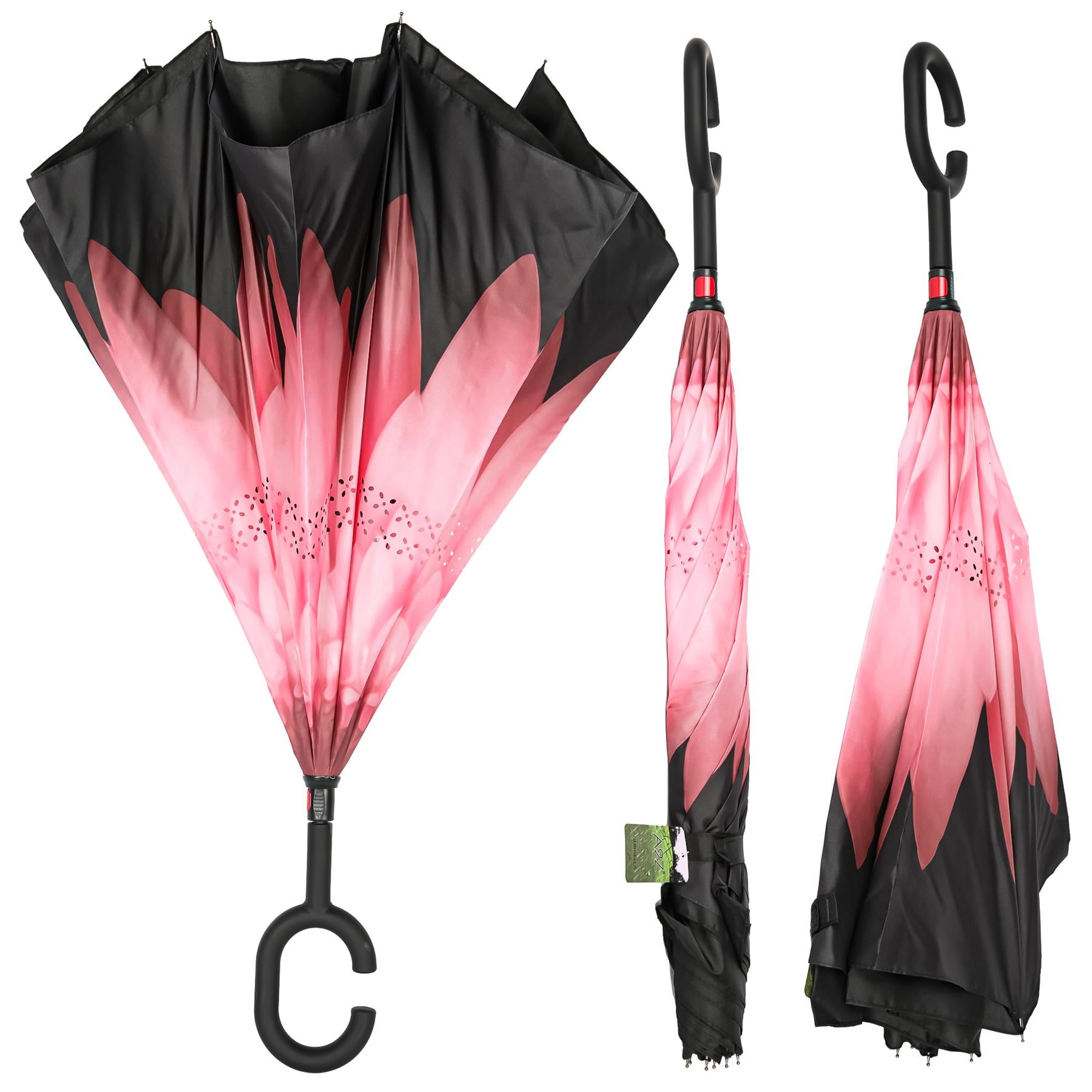 A2Z Women's Dual Layer Inverted Umbrella Reverse Open Folding Umbrella C Handle