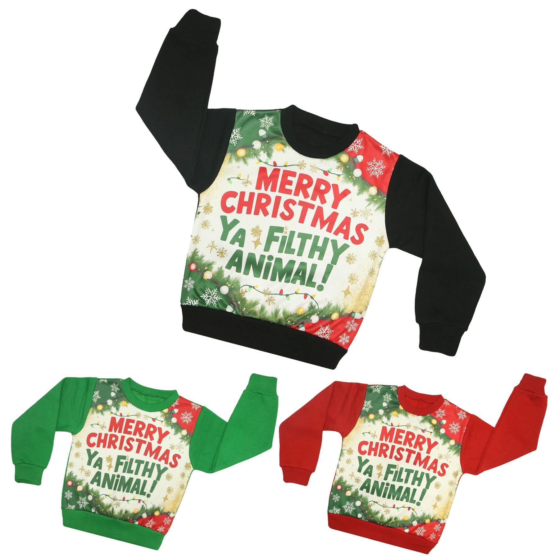 A2Z Mens Women Merry Christmas Ya Filthy Animal Jumper Hoodies Xmas Sweatshirts