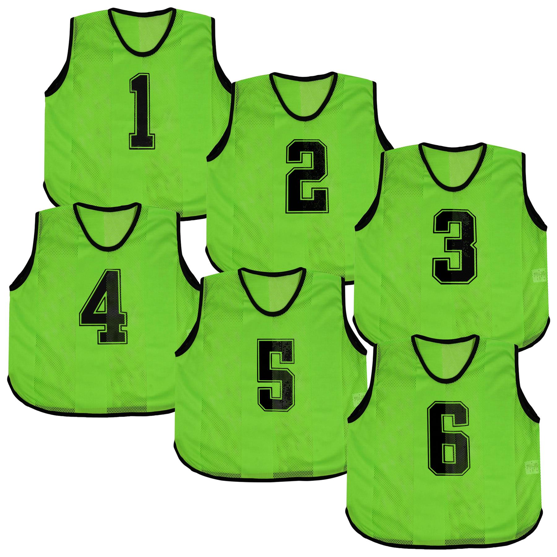 A2Z 6 Pack Sports Number Mesh Bib Comfortable During Football Rugby Sports Adult