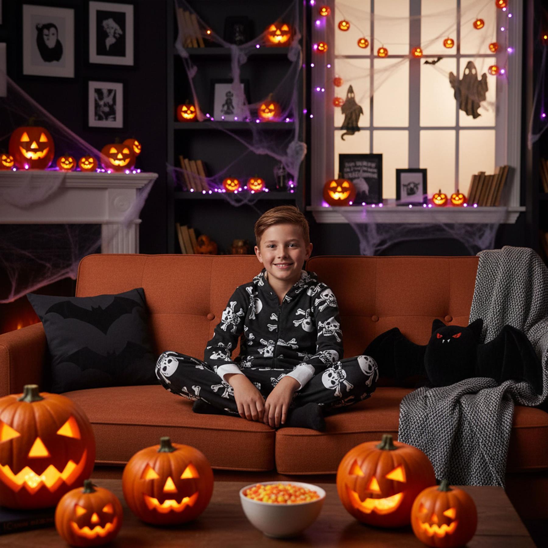 Kids Girls Boys One Piece Halloween Print Onesie