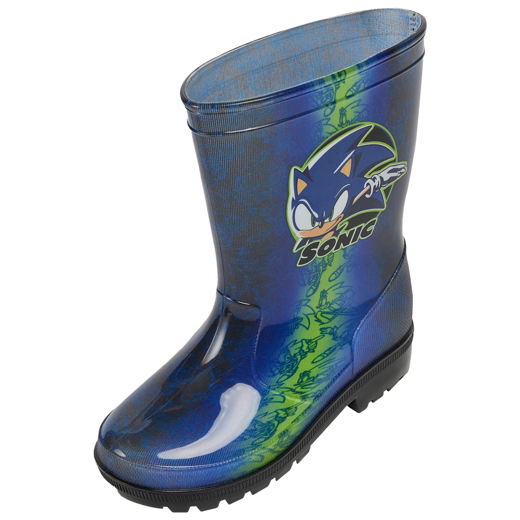 Kids Boys Sonic Wellies Officially Licensed Rain Boot Anti-Skid Rubber Snow Boot